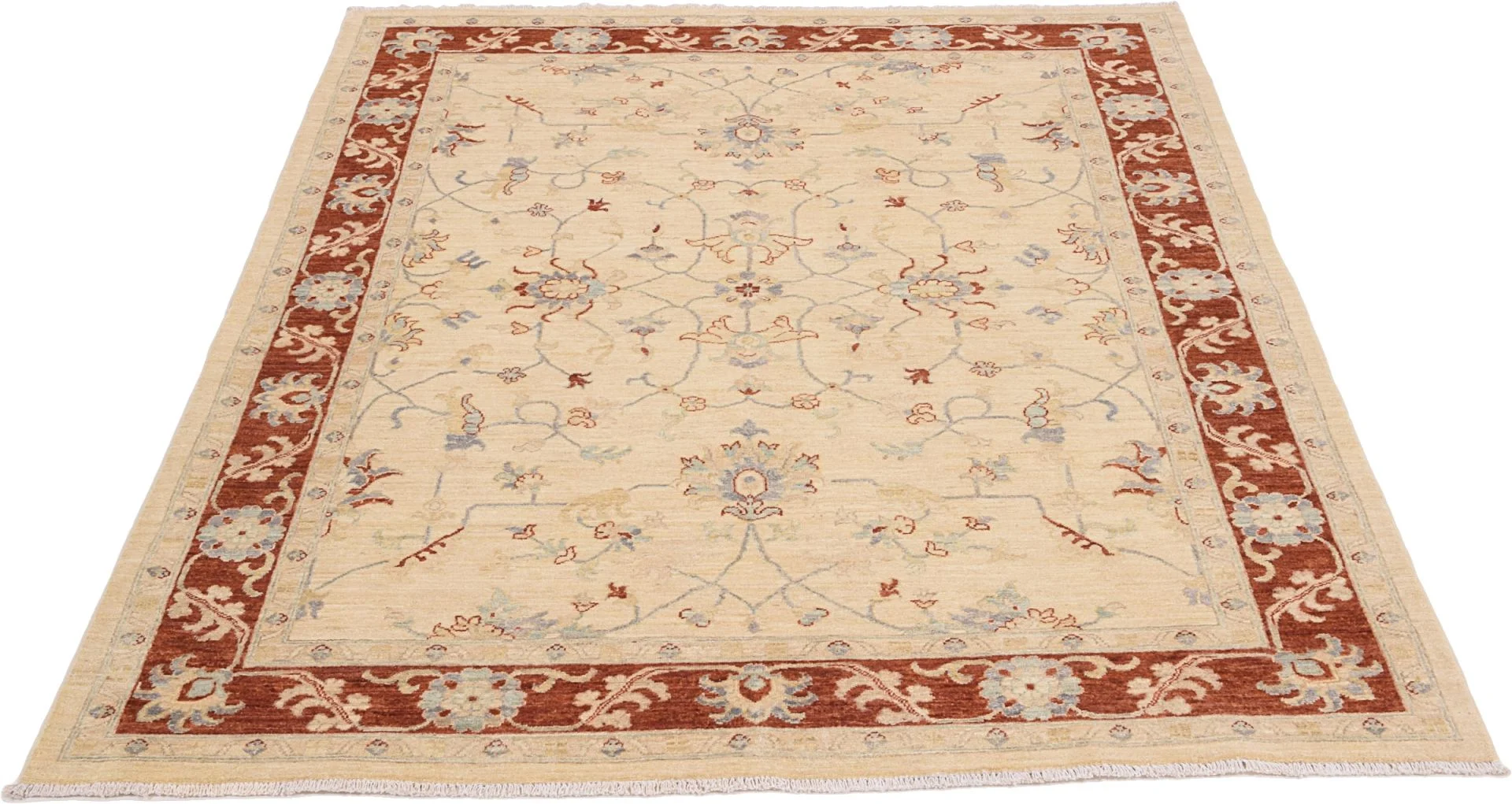 Hand-Knotted Wool Ziegler Afghan Rug, 175 × 234 cm