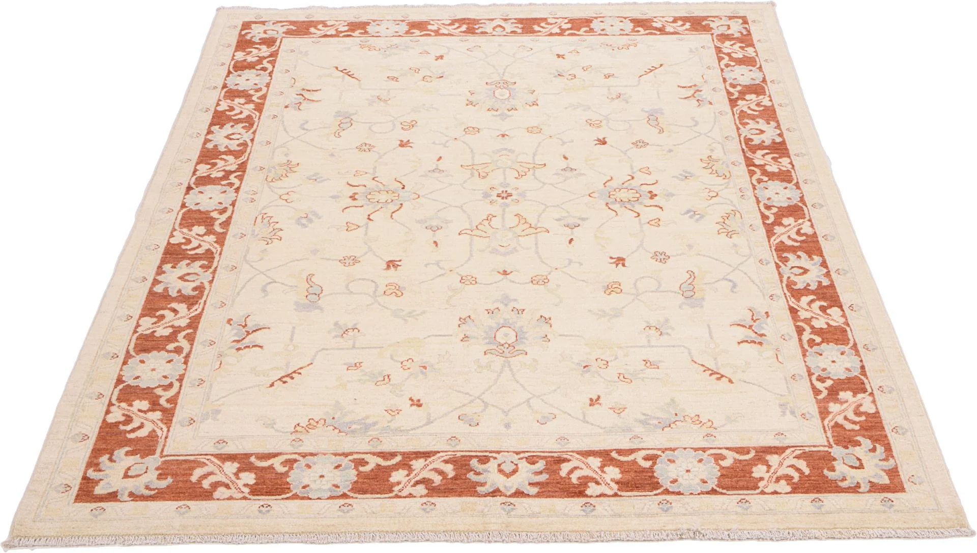 Hand-Knotted Wool Ziegler Afghan Rug, 175 × 234 cm