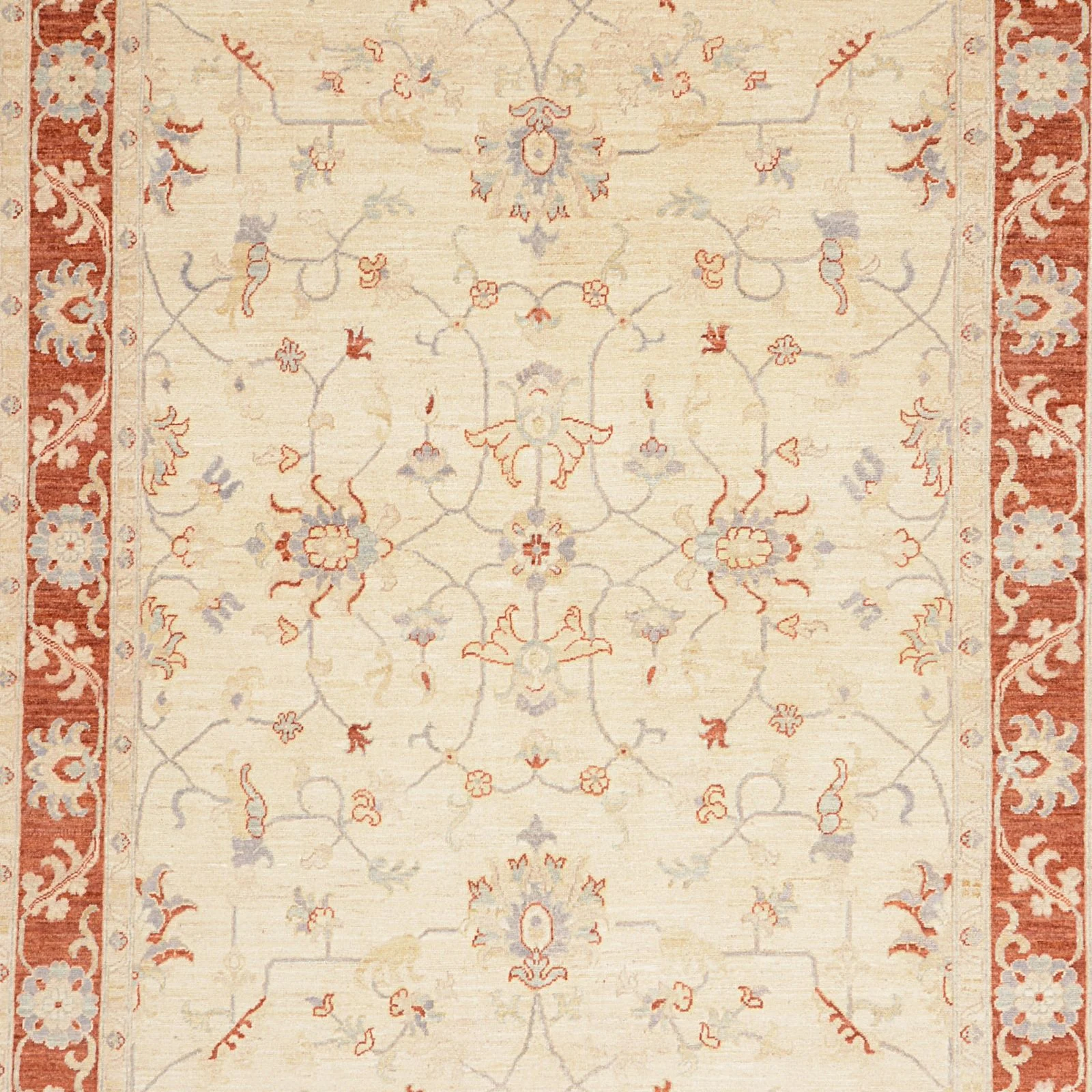 Hand-Knotted Wool Ziegler Afghan Rug, 175 × 234 cm