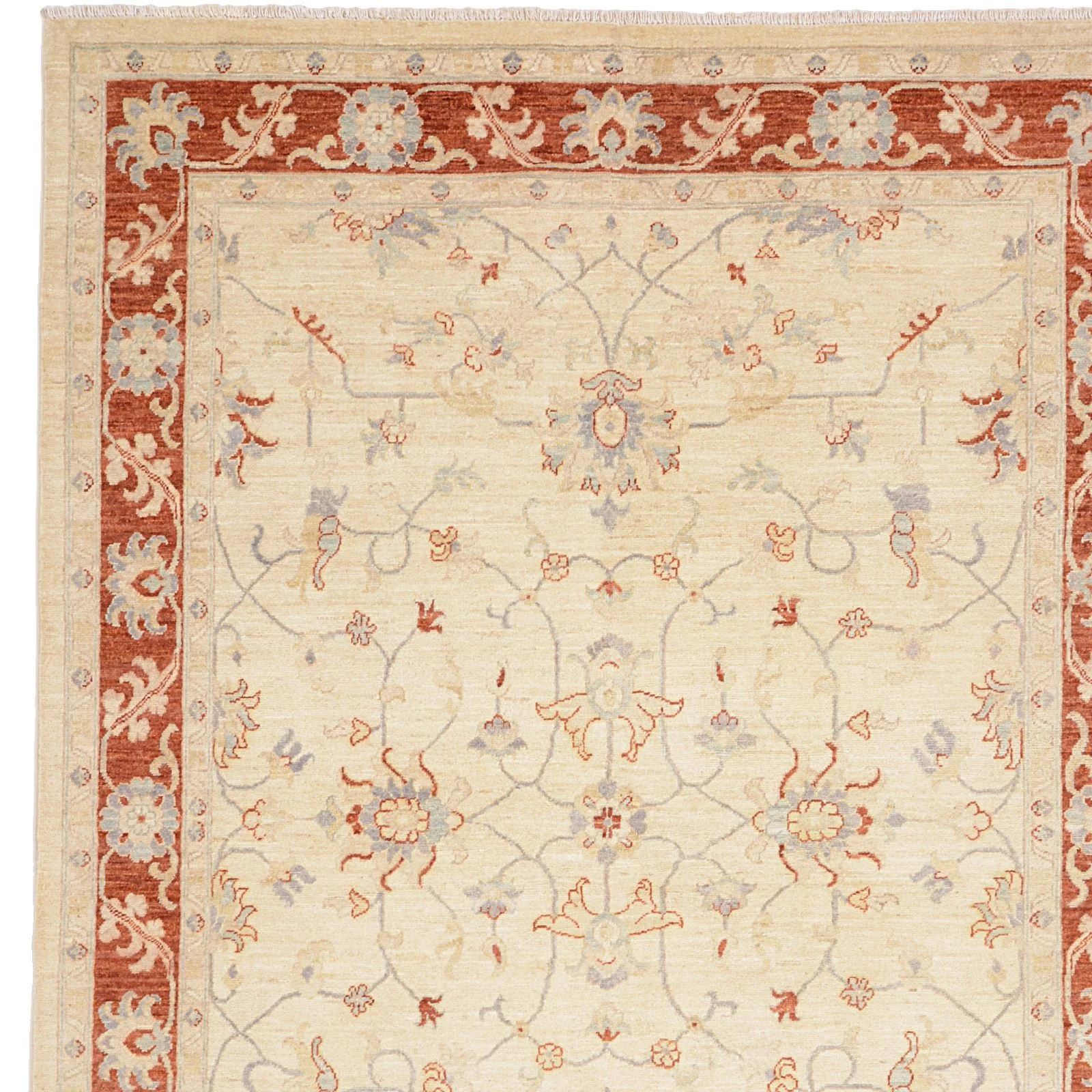 Hand-Knotted Wool Ziegler Afghan Rug, 175 × 234 cm