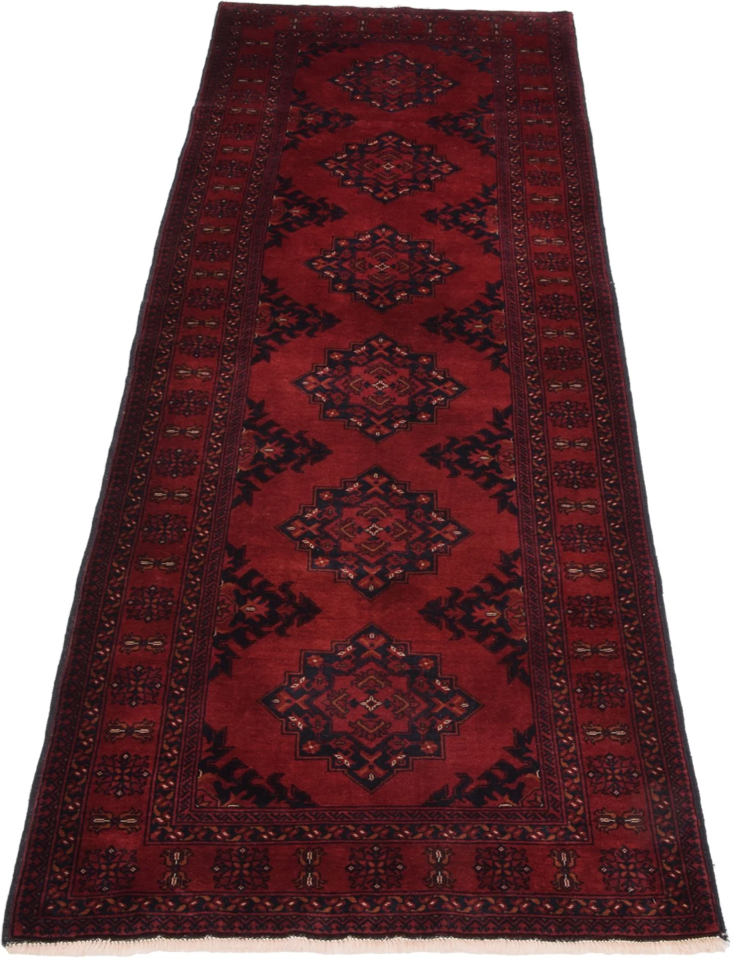 Afghan Rug 84 × 290 cm, Wool, hand-knotted