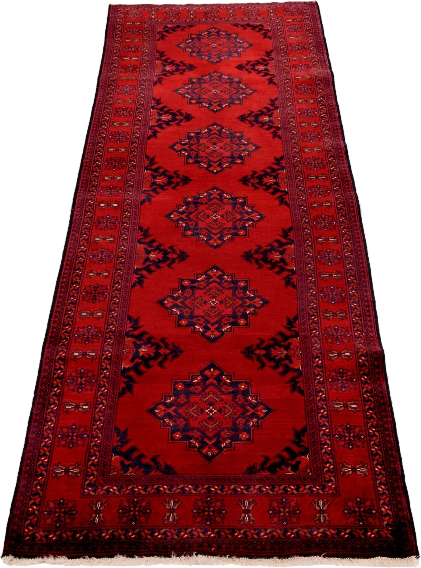 Afghan Rug 84 × 290 cm, Wool, hand-knotted