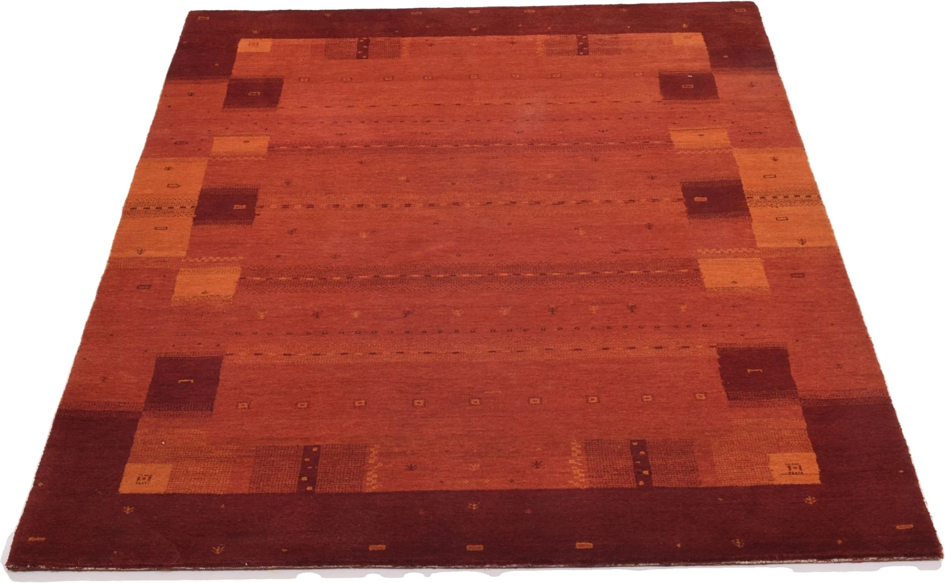 orientteppich-loribaft-140-x-200-cm-schurwolle-handgeknupft-rot-4 Loribaft Indian Rug — hand-knotted, 140 × 200 cm, Wool