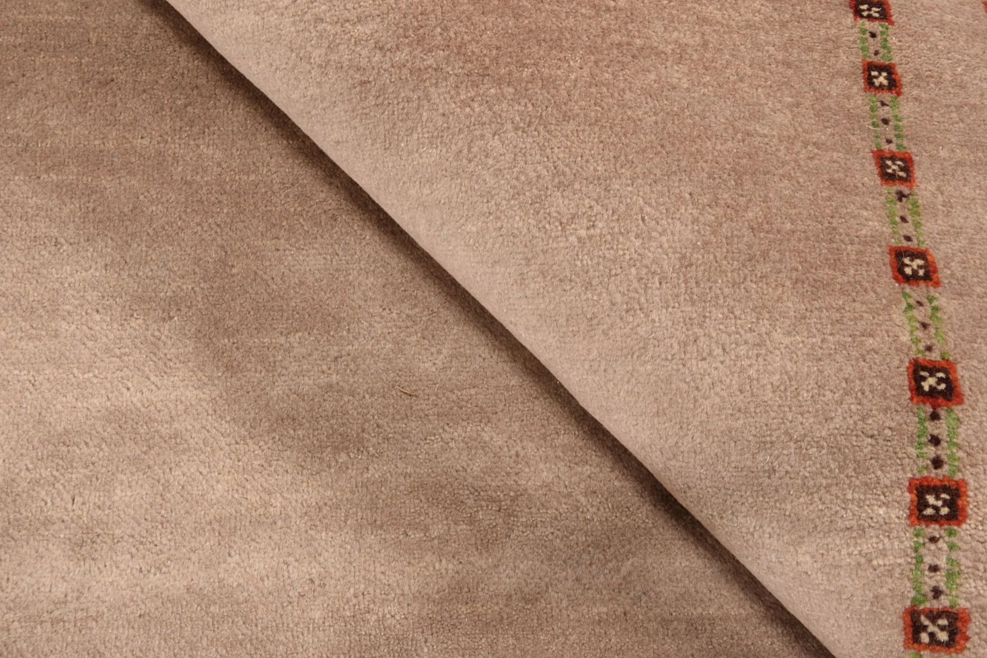 Hand-Knotted Wool Loribaft Indian Rug, 195 × 196 cm