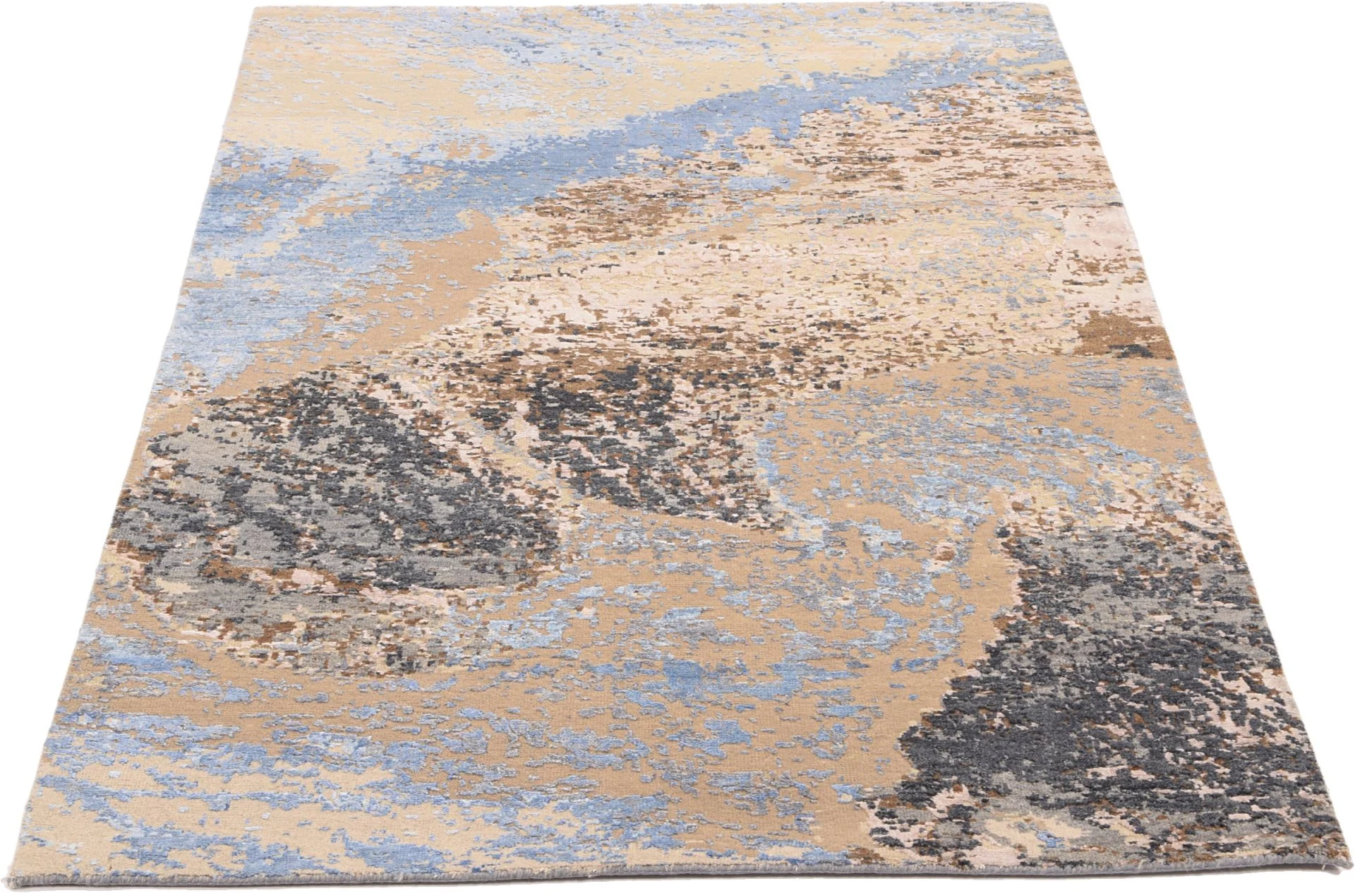 Hand-Knotted Silk Indian Rug, 120 × 186 cm