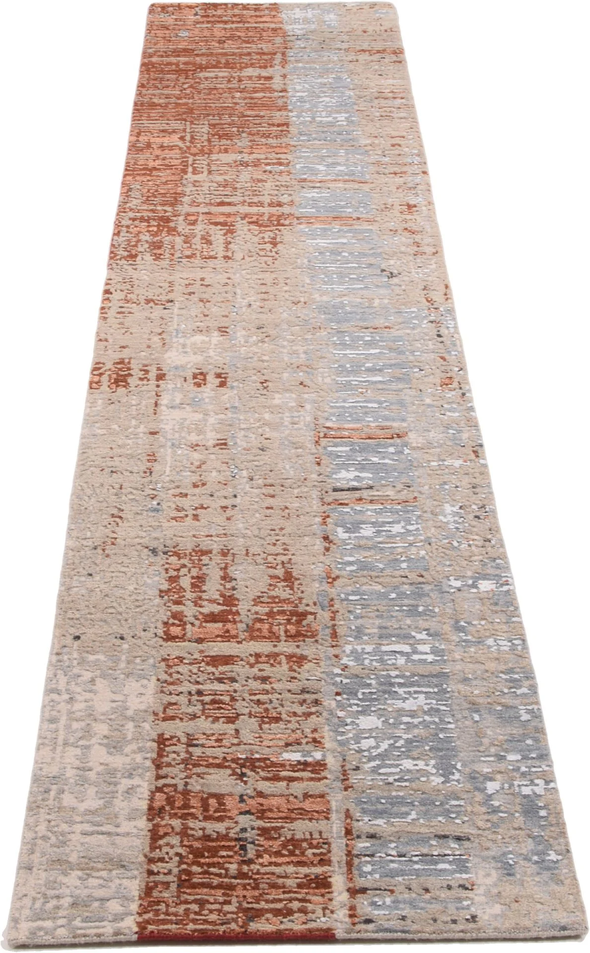 Indian Rug — hand-knotted, 76 × 373 cm, Silk