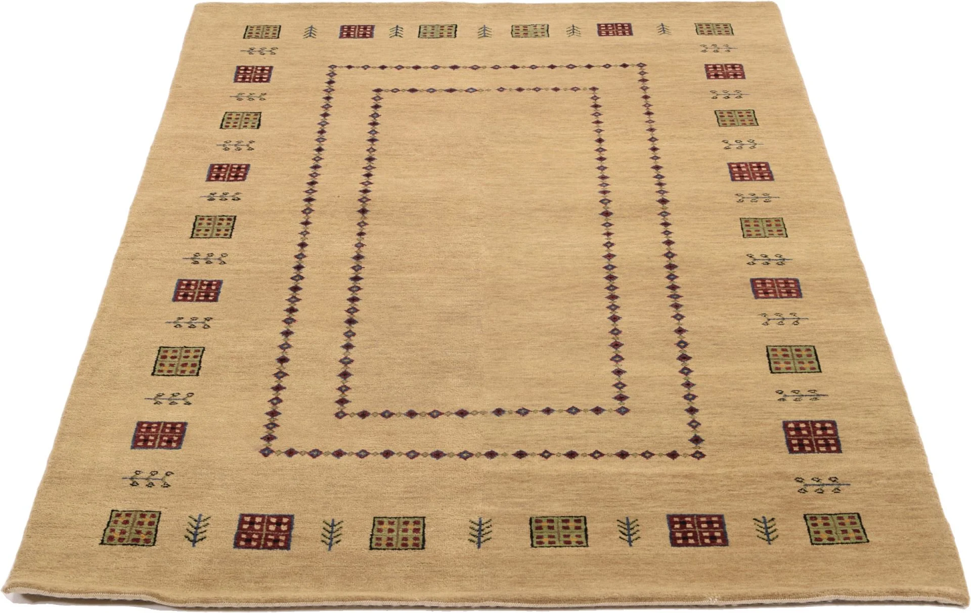 orientteppich-loribaft-127-x-189-cm-baumwolle-handgeknupft-1 Loribaft Indian Rug 127 × 189 cm, hand-knotted