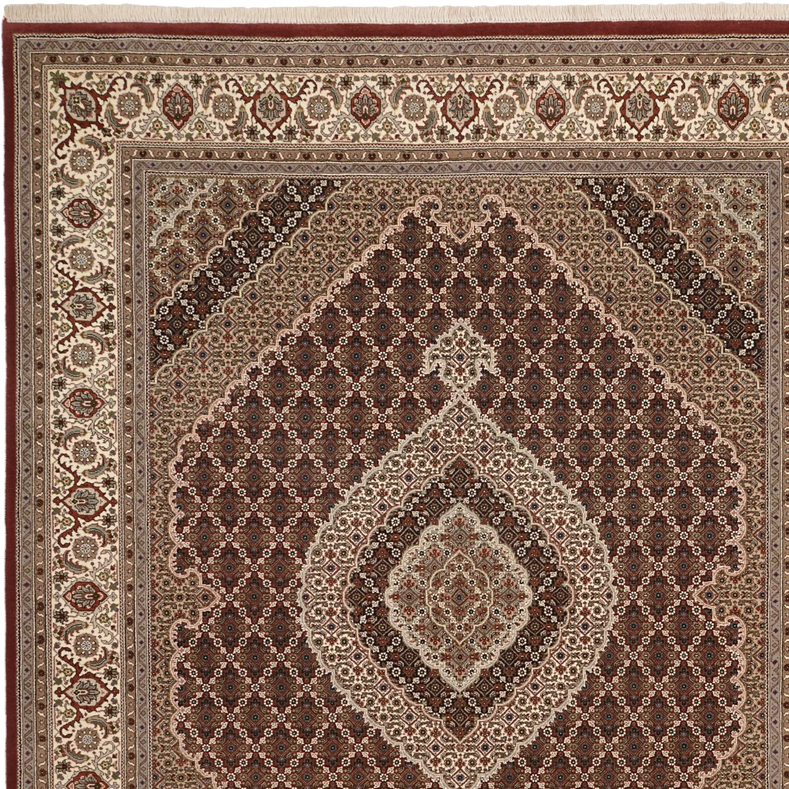 Tabriz Indian Rug — hand-knotted, 199 × 251 cm