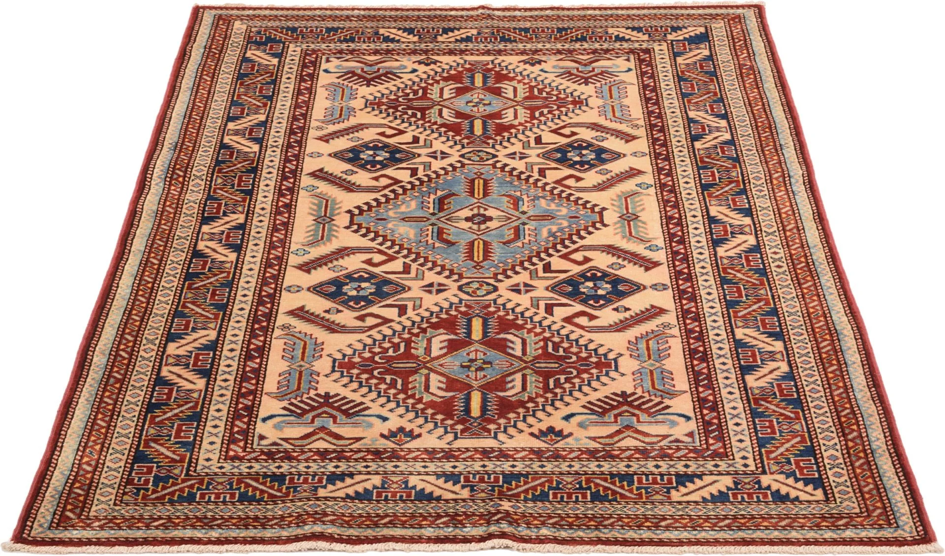 Kazak Indian Rug — hand-knotted, 124 × 173 cm