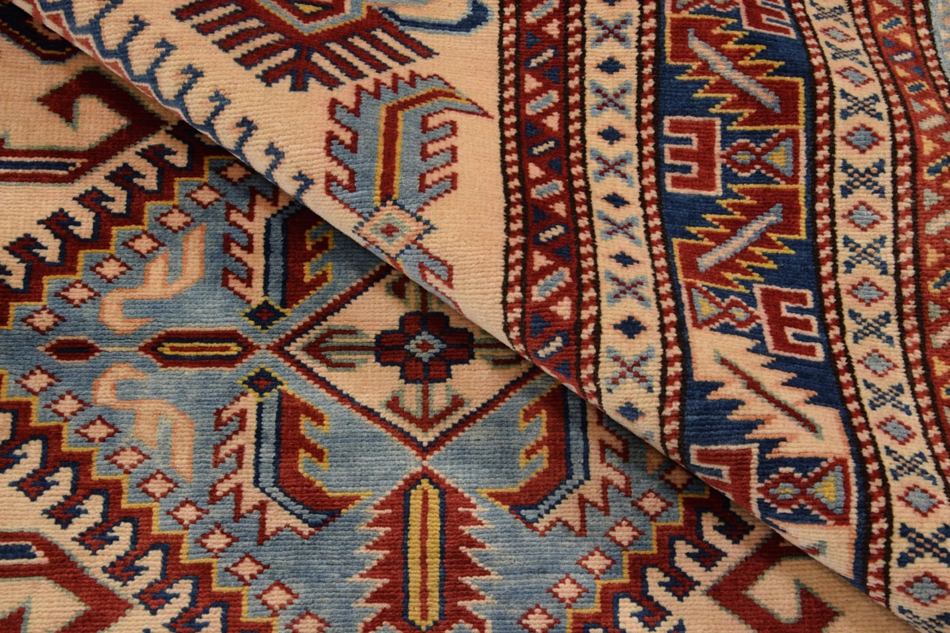 Kazak Indian Rug — hand-knotted, 124 × 173 cm