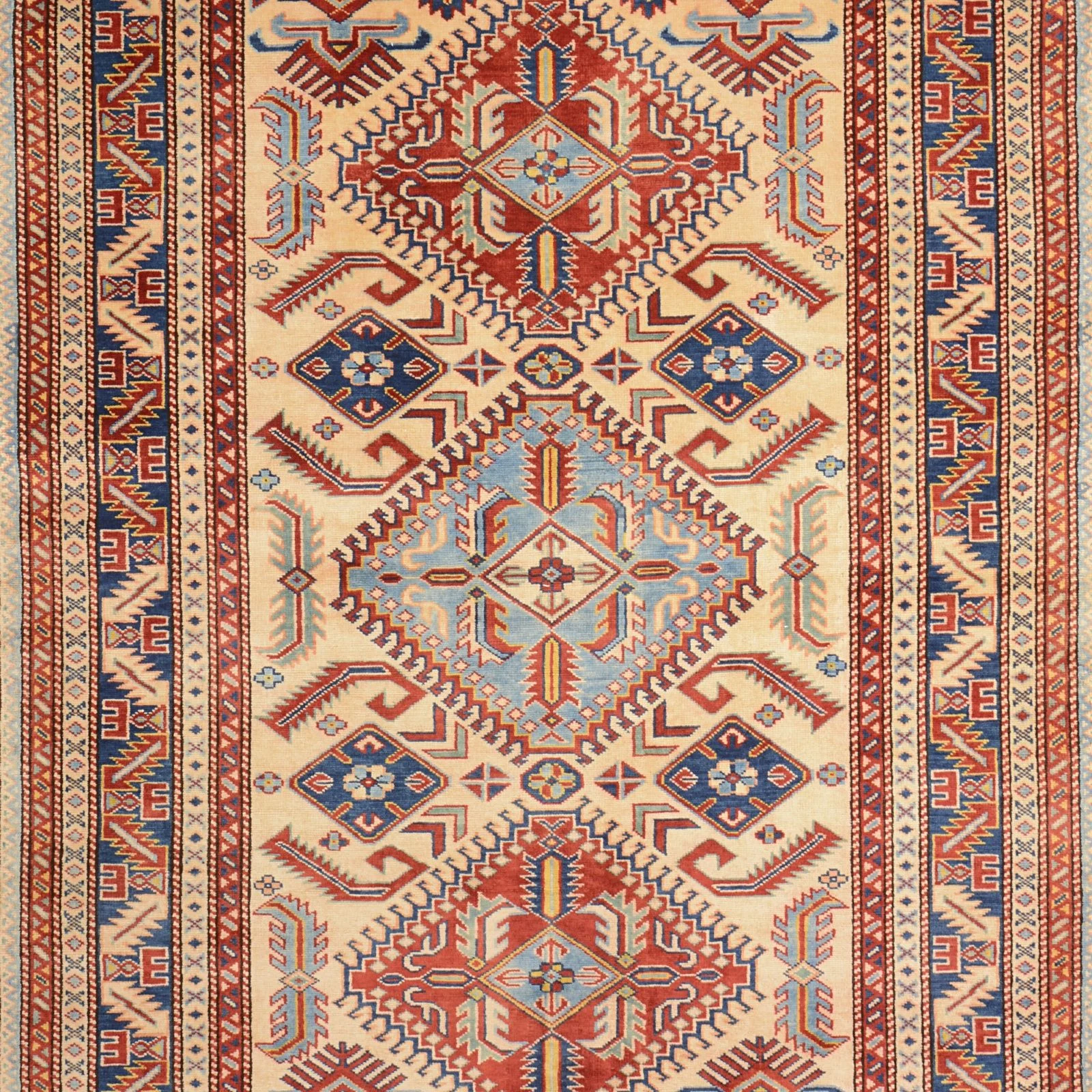 Kazak Indian Rug — hand-knotted, 124 × 173 cm