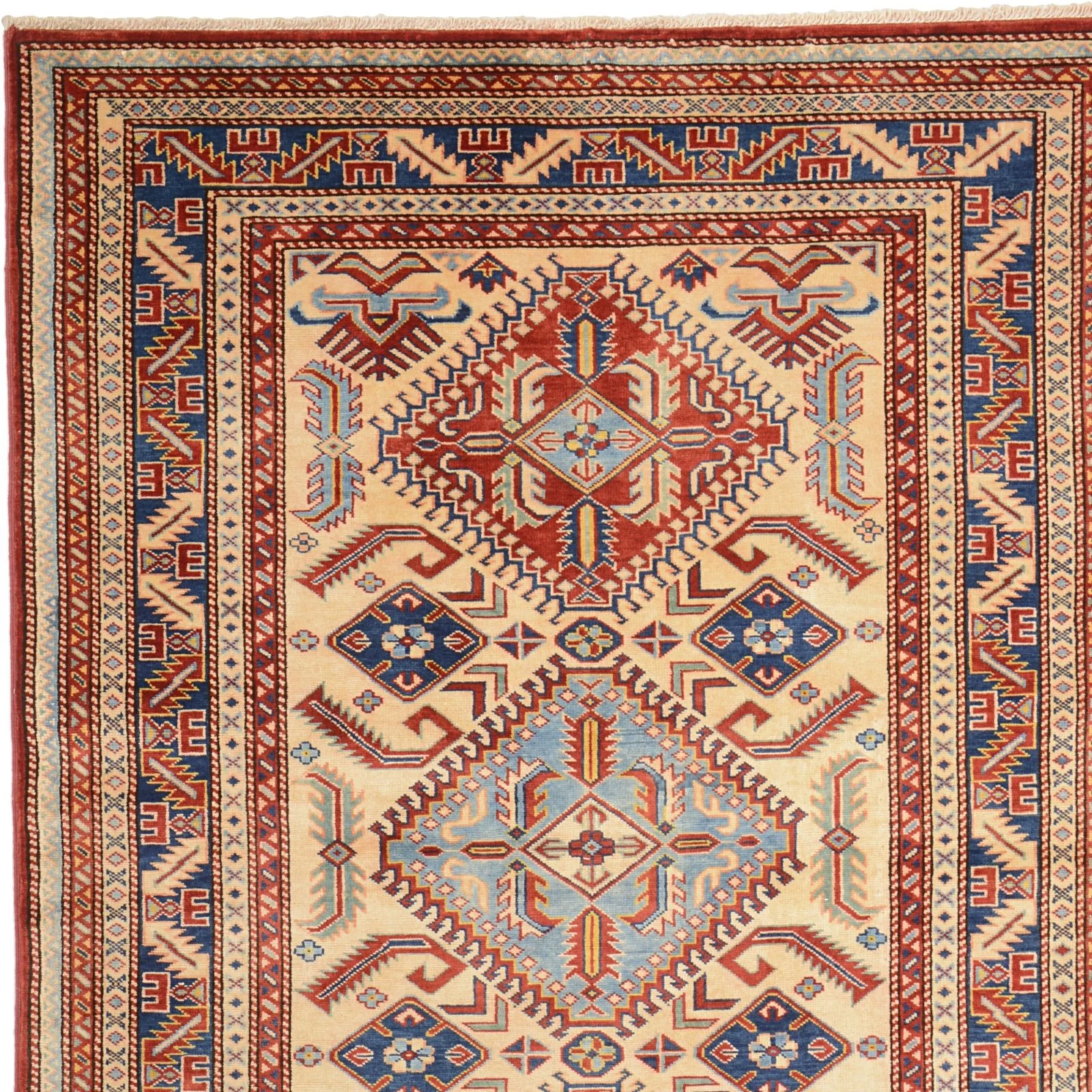 Kazak Indian Rug — hand-knotted, 124 × 173 cm