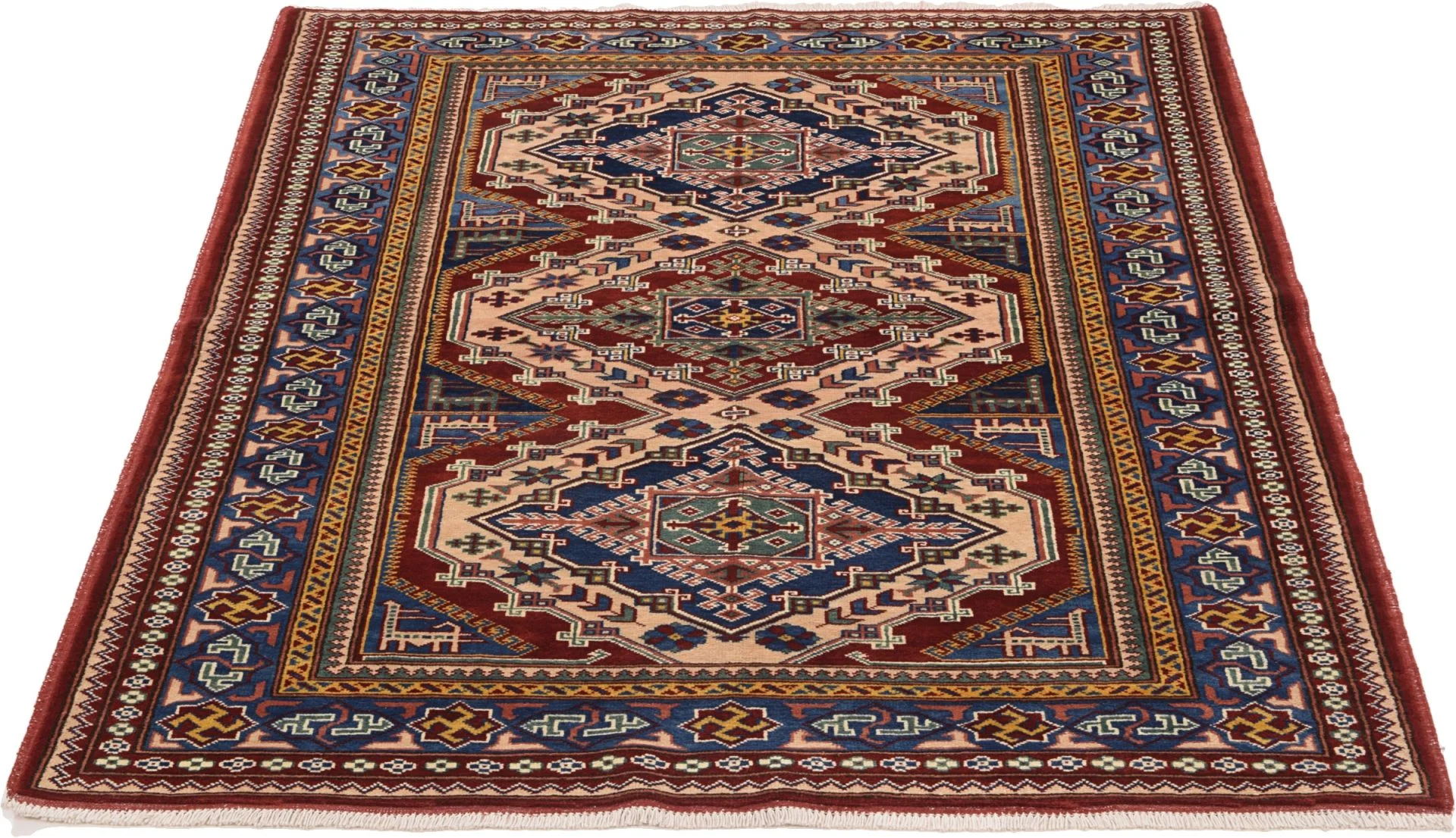 Kazak Indian Rug — hand-knotted, 126 × 161 cm