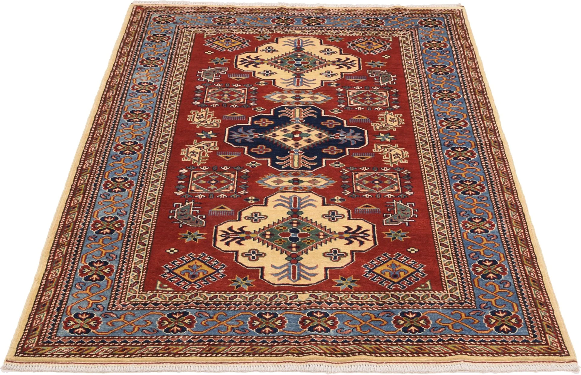 Kazak Indian Rug — hand-knotted, 126 × 186 cm