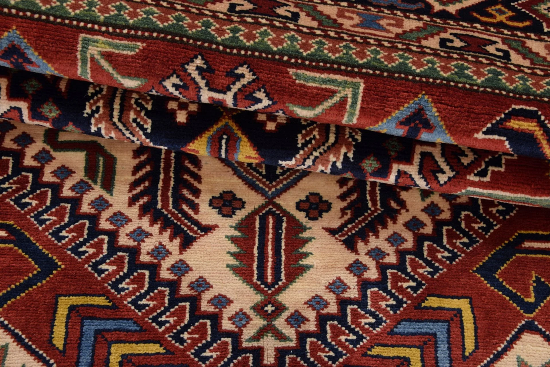 Kazak Indian Rug — hand-knotted, 143 × 214 cm