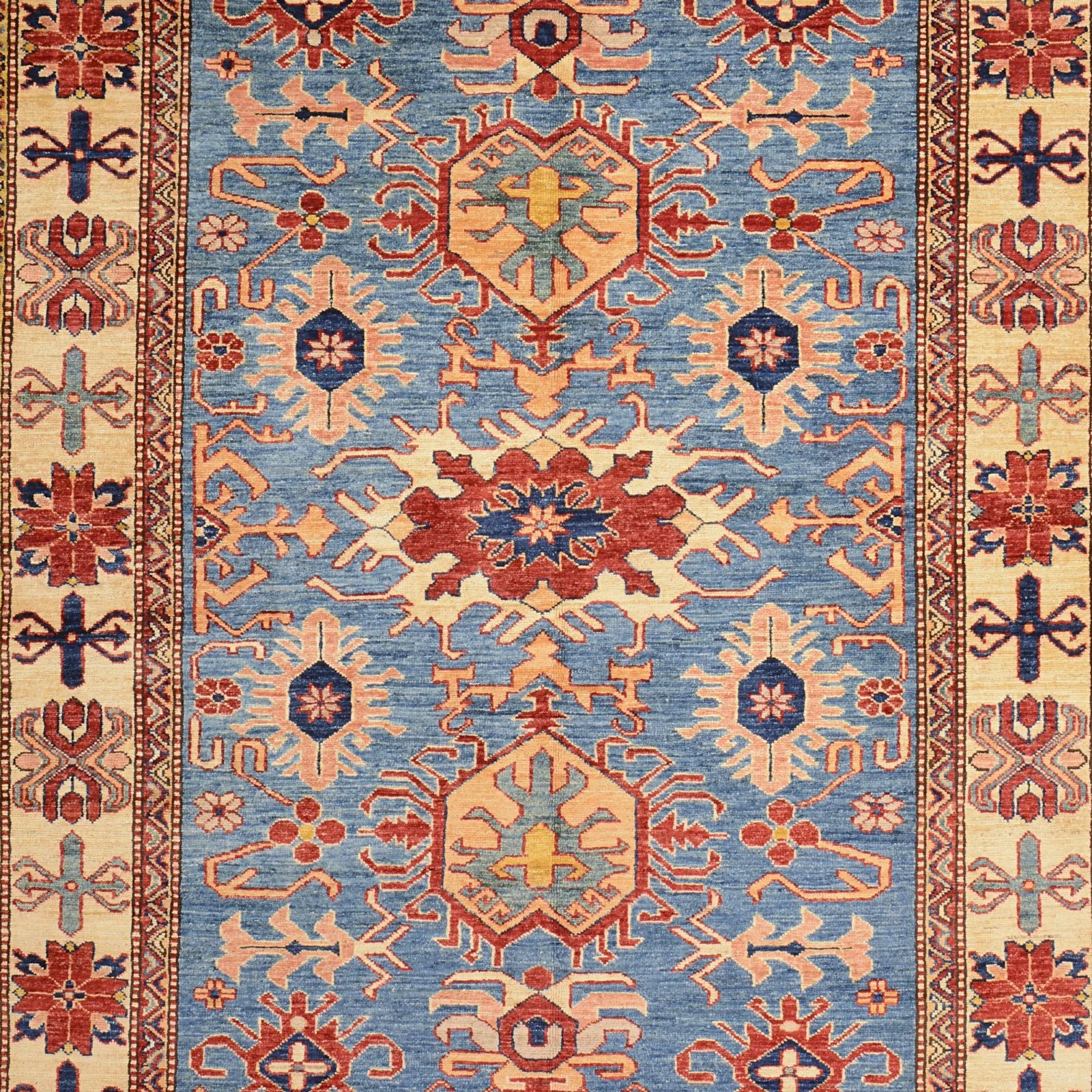 Kazak Indian Rug — hand-knotted, 143 × 214 cm
