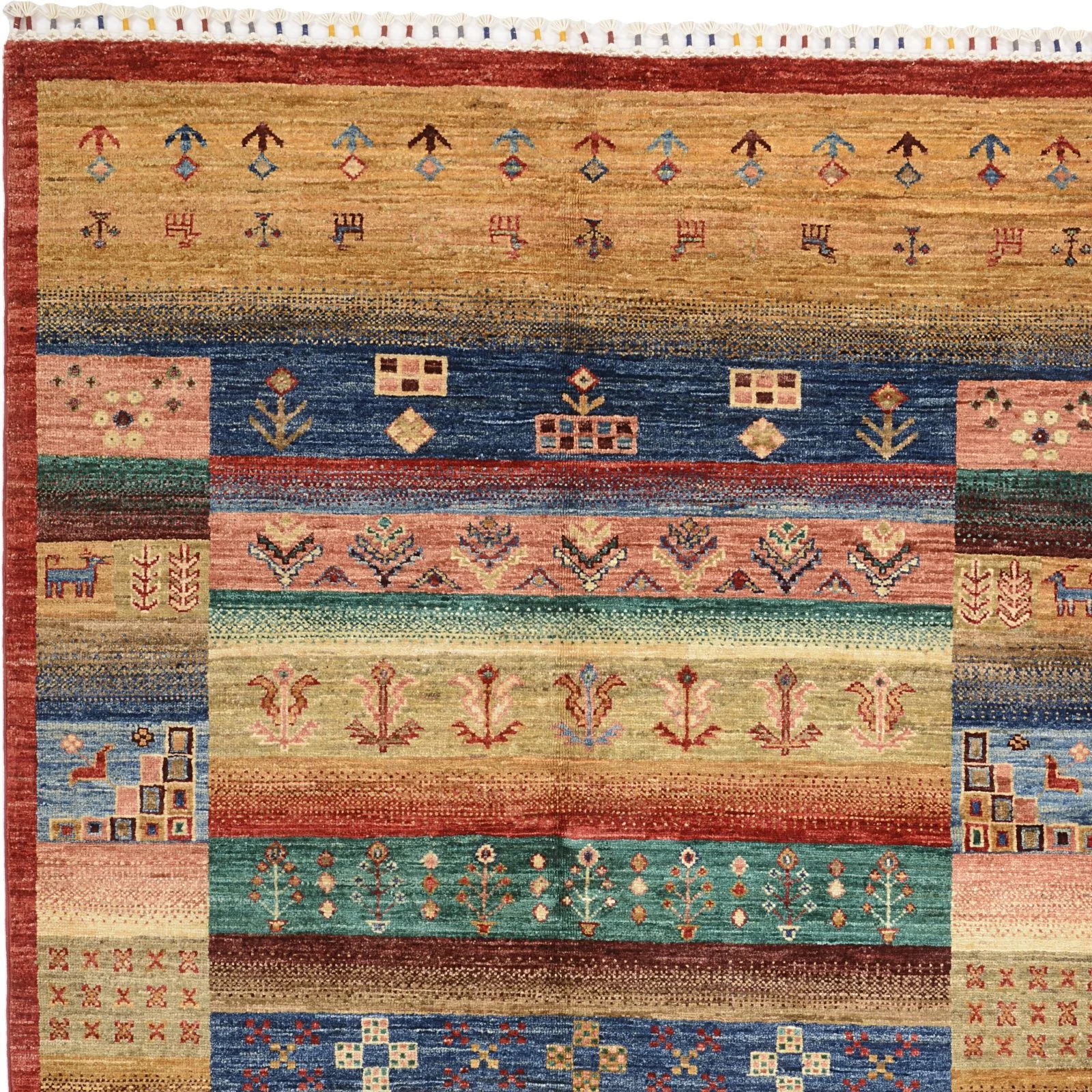 Hand-Knotted Wool Samarkand Pakistani Rug, 125 × 167 cm