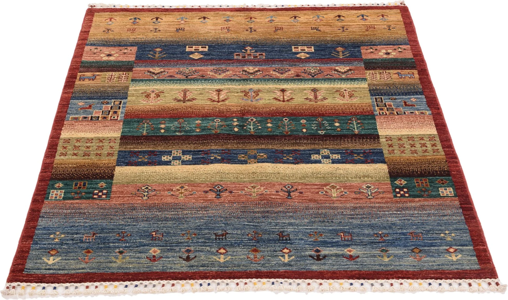 Hand-Knotted Wool Samarkand Pakistani Rug, 125 × 167 cm