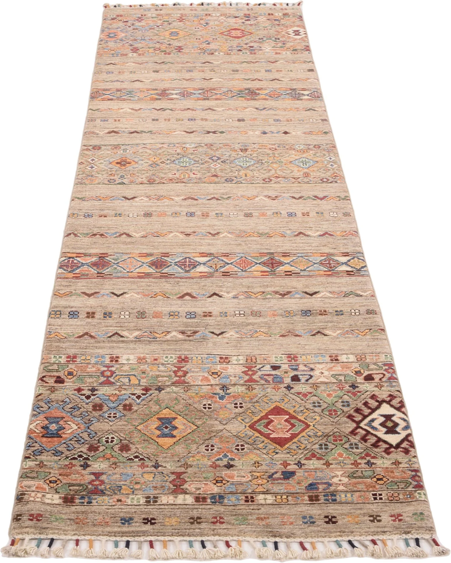 Hand-Knotted Wool Samarkand Pakistani Rug, 81 × 296 cm