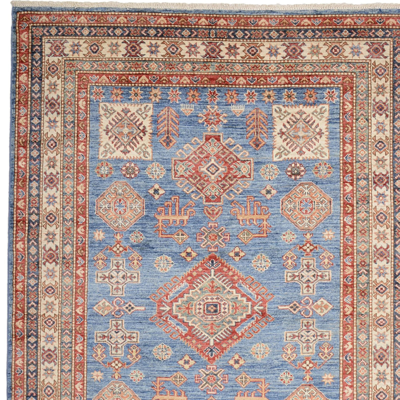 Hand-Knotted Wool Samarkand Pakistani Rug, 147 × 207 cm