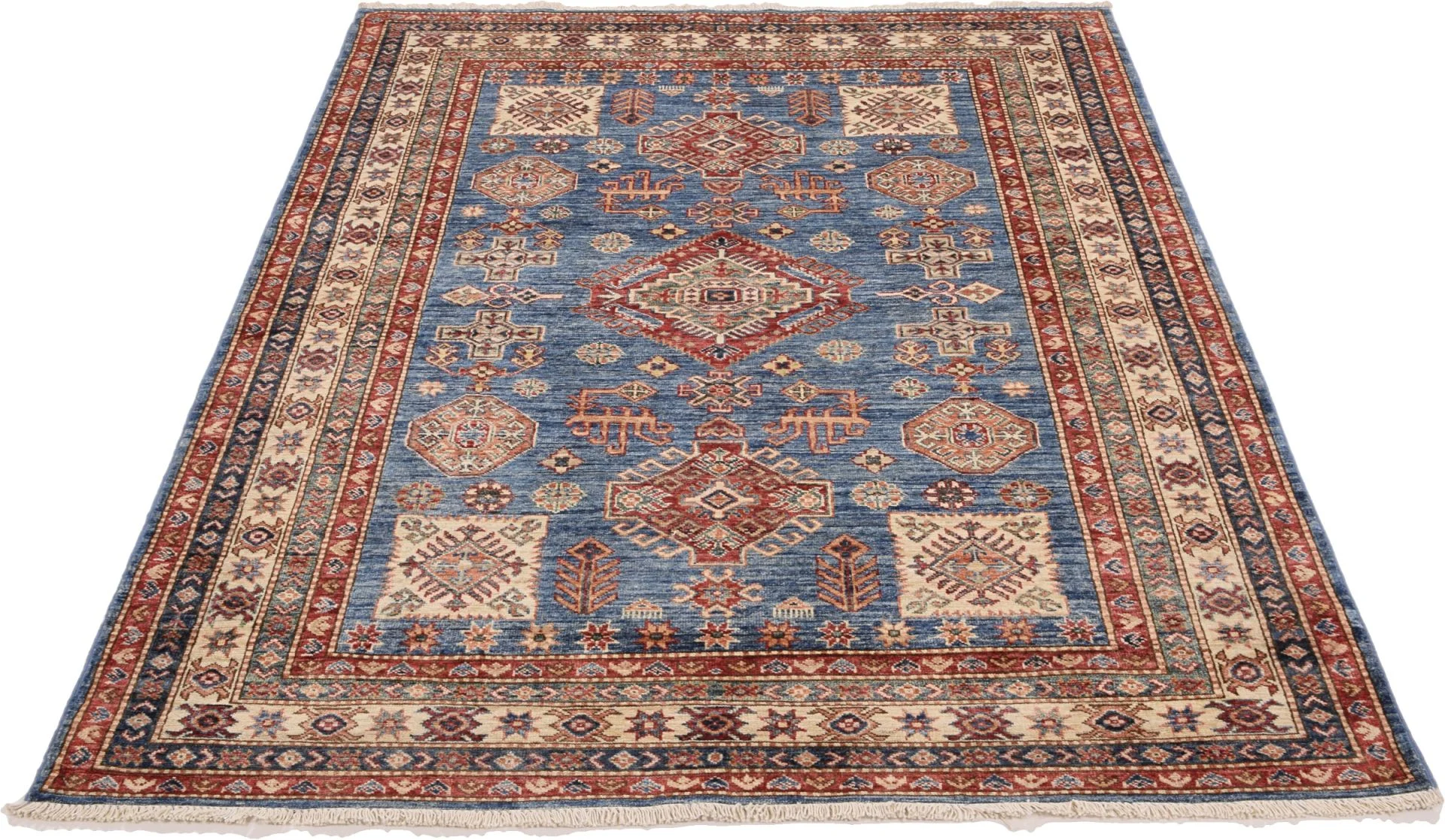 Hand-Knotted Wool Samarkand Pakistani Rug, 147 × 207 cm