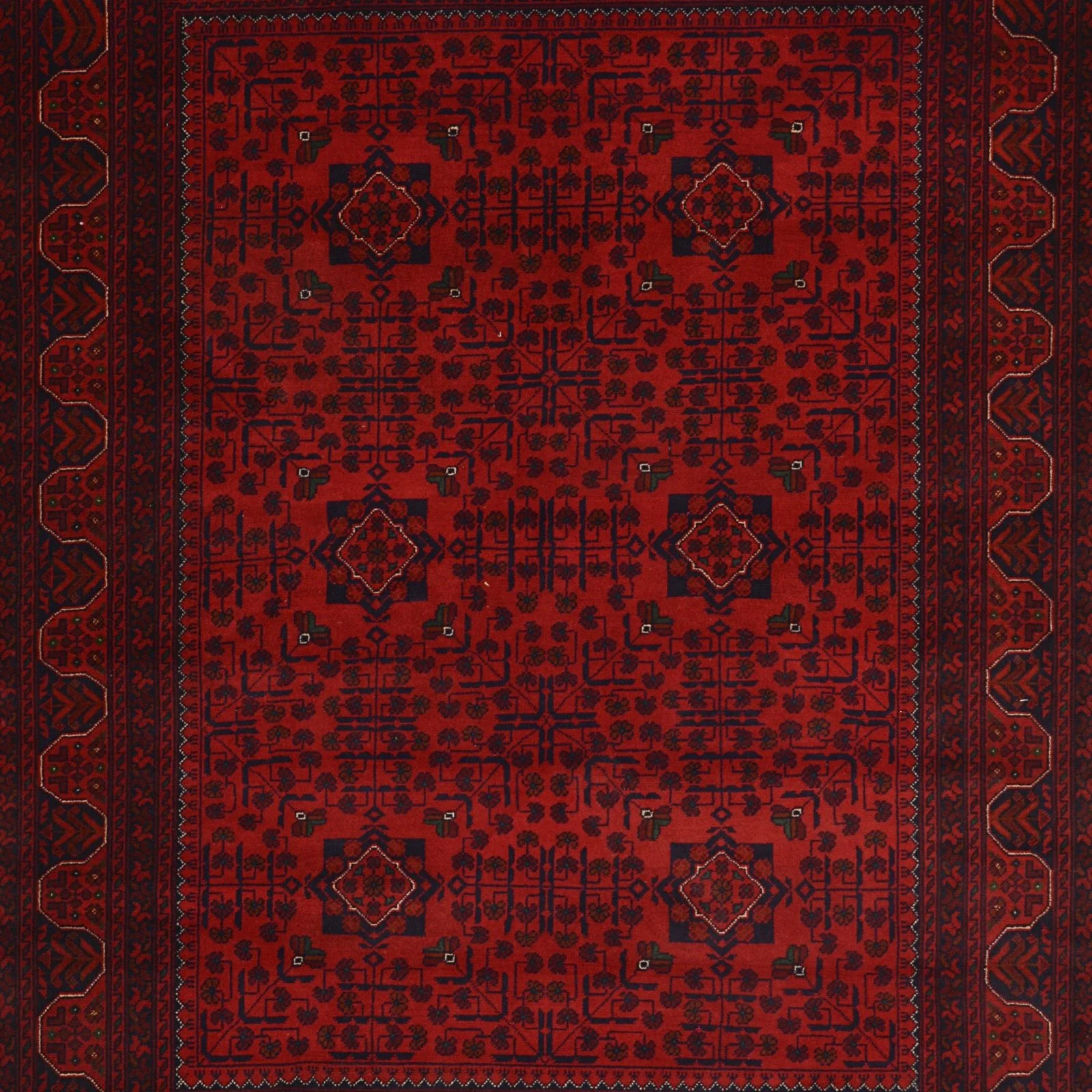 Hand-Knotted Wool Pakistani Rug, 151 × 193 cm