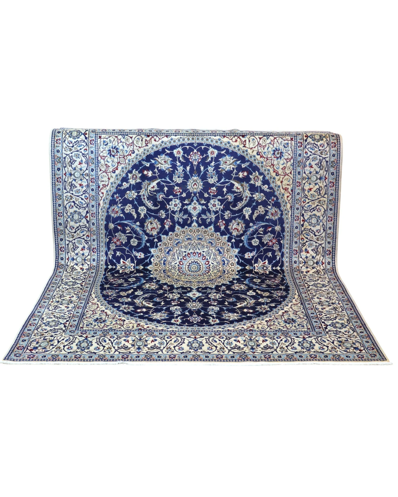 Nain Persian Rug — hand-knotted, 255 × 199 cm, Wool & Silk