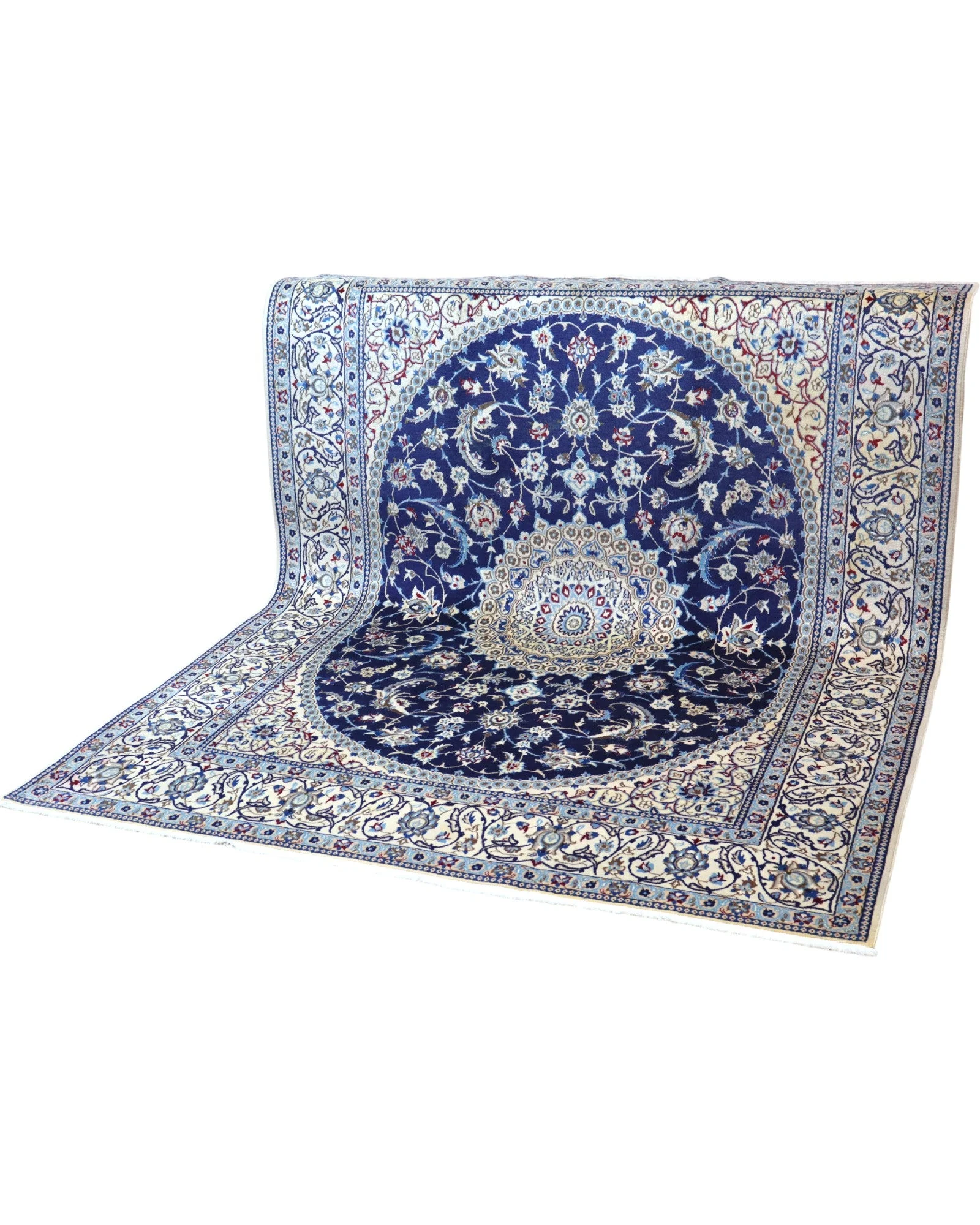 Nain Persian Rug — hand-knotted, 255 × 199 cm, Wool & Silk