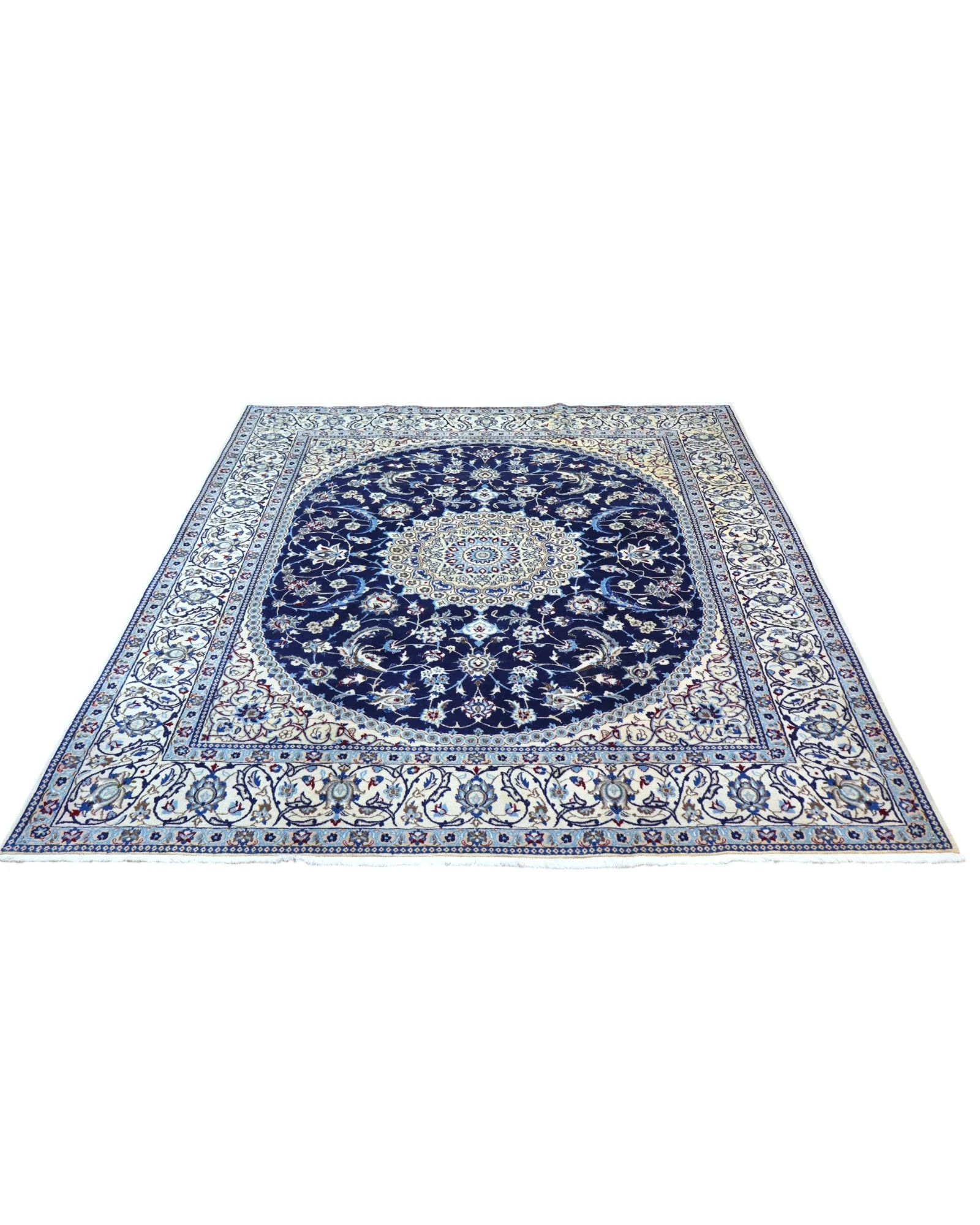 Nain Persian Rug — hand-knotted, 255 × 199 cm, Wool & Silk
