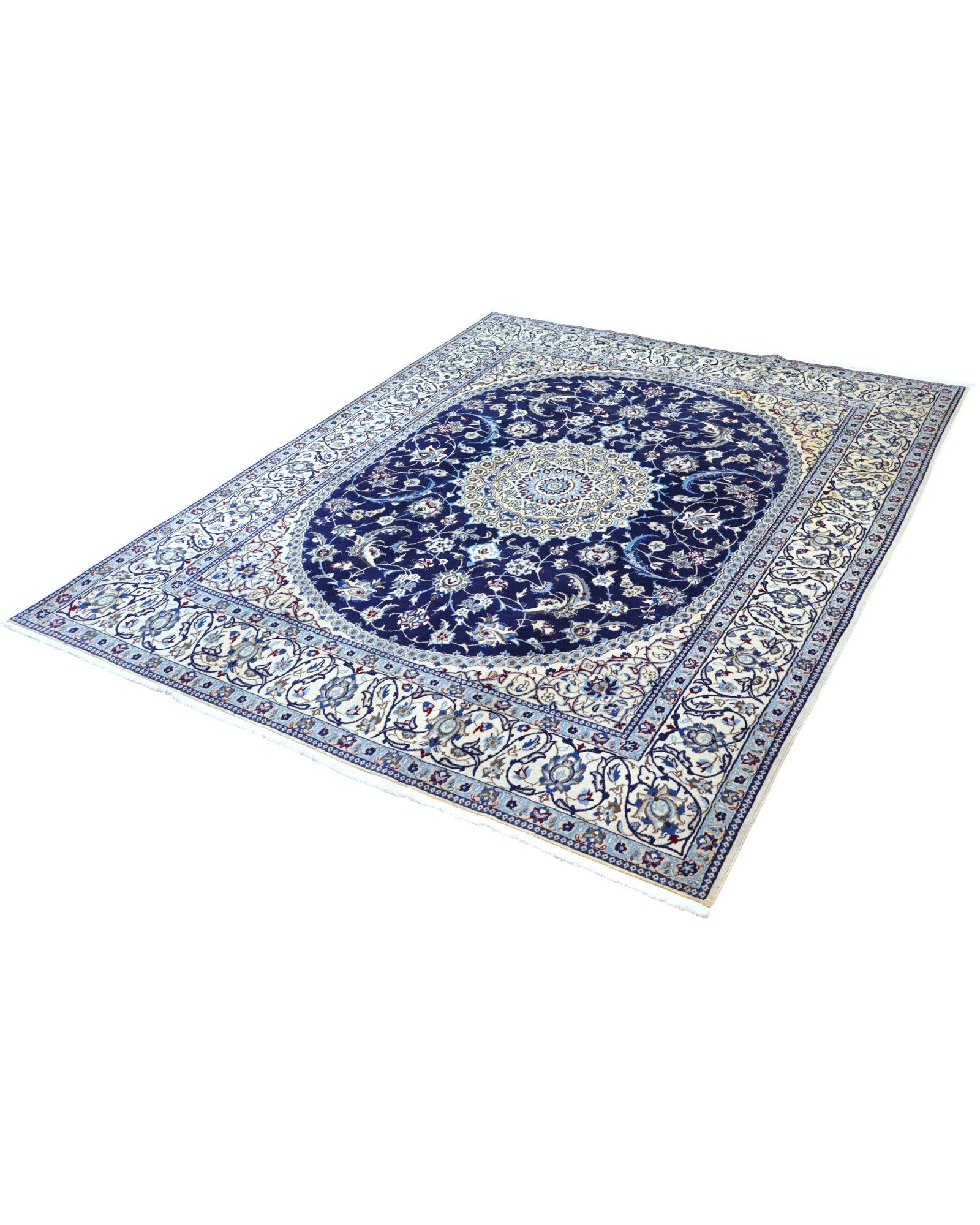 Nain Persian Rug — hand-knotted, 255 × 199 cm, Wool & Silk