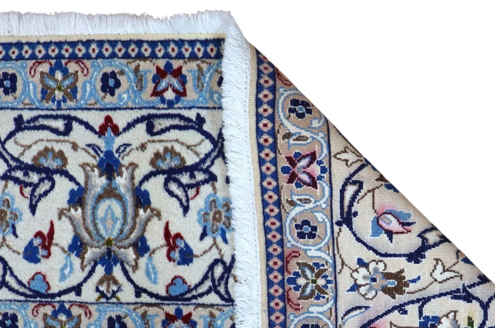 Nain Persian Rug — hand-knotted, 255 × 199 cm, Wool & Silk