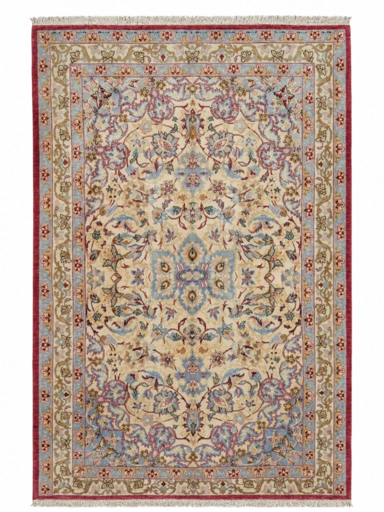 Isfahan Persian Rug — hand-knotted, 230 × 141 cm, Wool & Silk