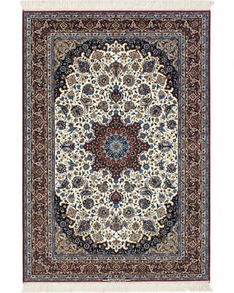 Isfahan Persian Rug — hand-knotted, 238 × 154 cm, Wool & Silk