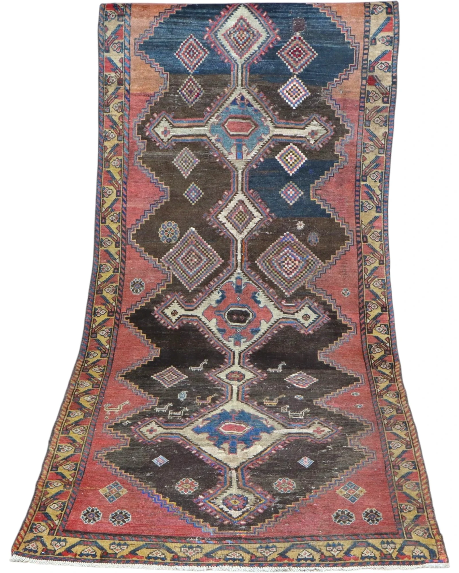 Hand-Knotted Wool Bakhtiari Persian Rug, 238 × 105 cm