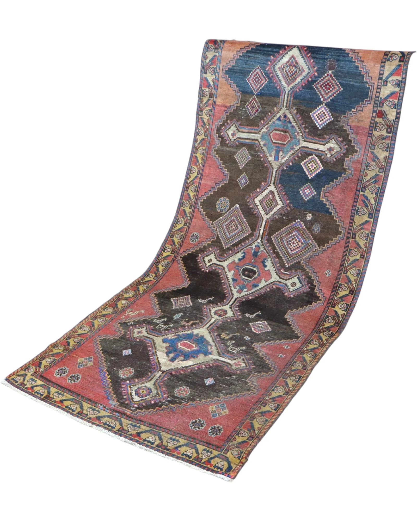 Hand-Knotted Wool Bakhtiari Persian Rug, 238 × 105 cm