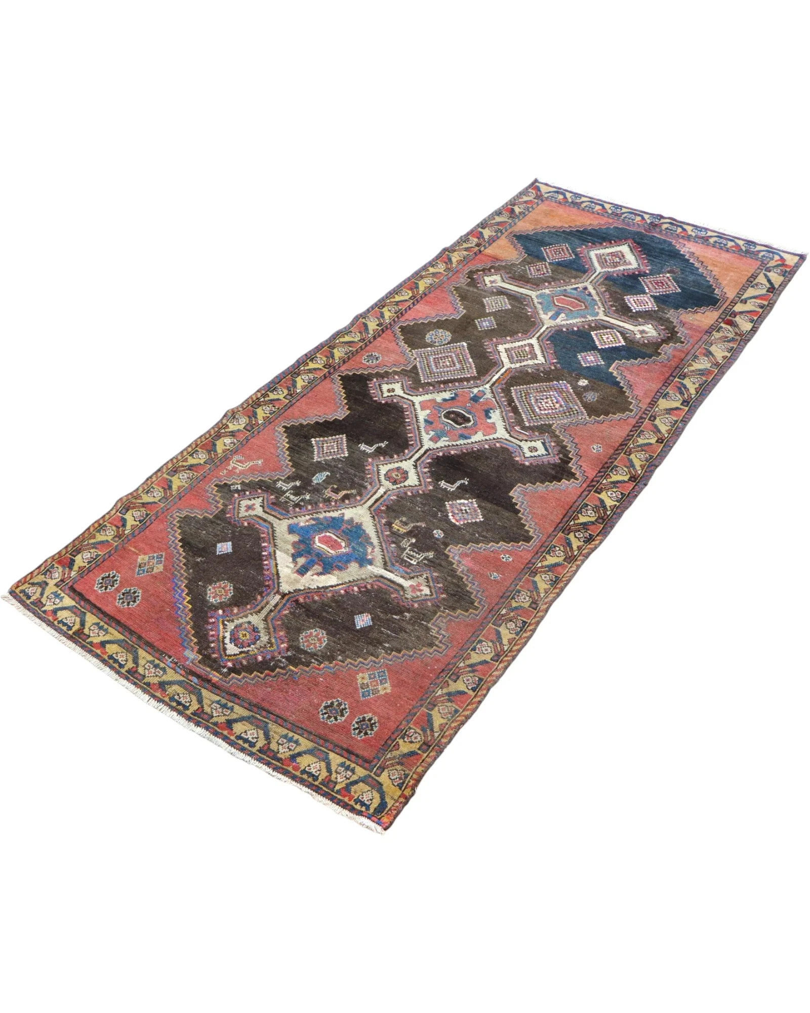 Hand-Knotted Wool Bakhtiari Persian Rug, 238 × 105 cm