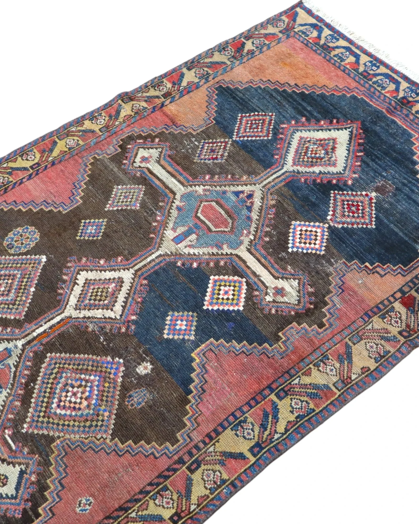 Hand-Knotted Wool Bakhtiari Persian Rug, 238 × 105 cm
