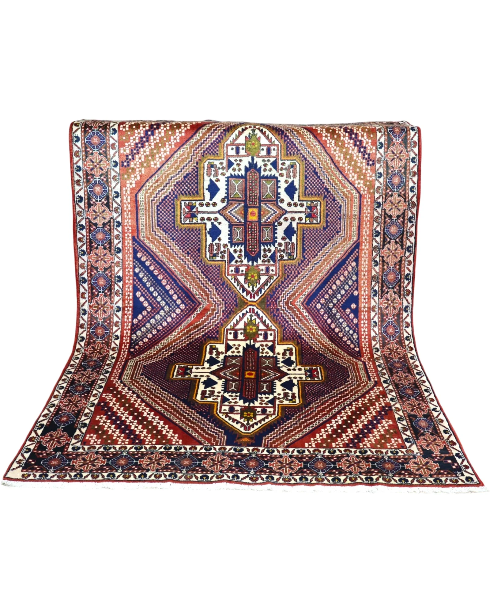 Afshar Persian Rug 223 × 157 cm, Wool, hand-knotted