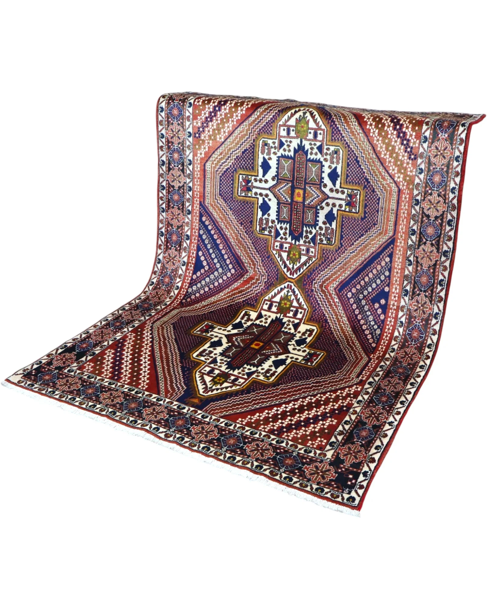 Afshar Persian Rug 223 × 157 cm, Wool, hand-knotted