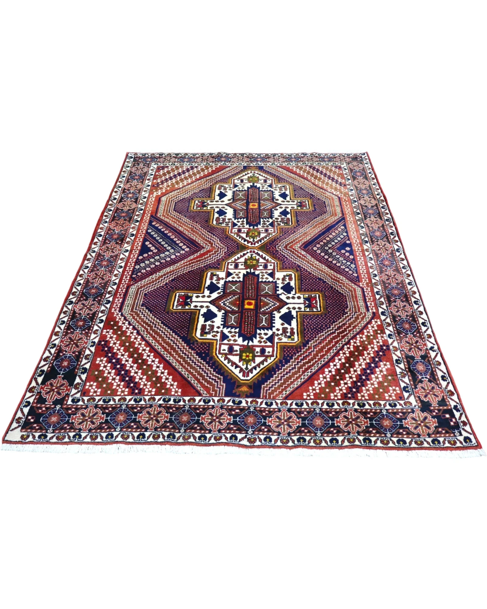 Afshar Persian Rug 223 × 157 cm, Wool, hand-knotted