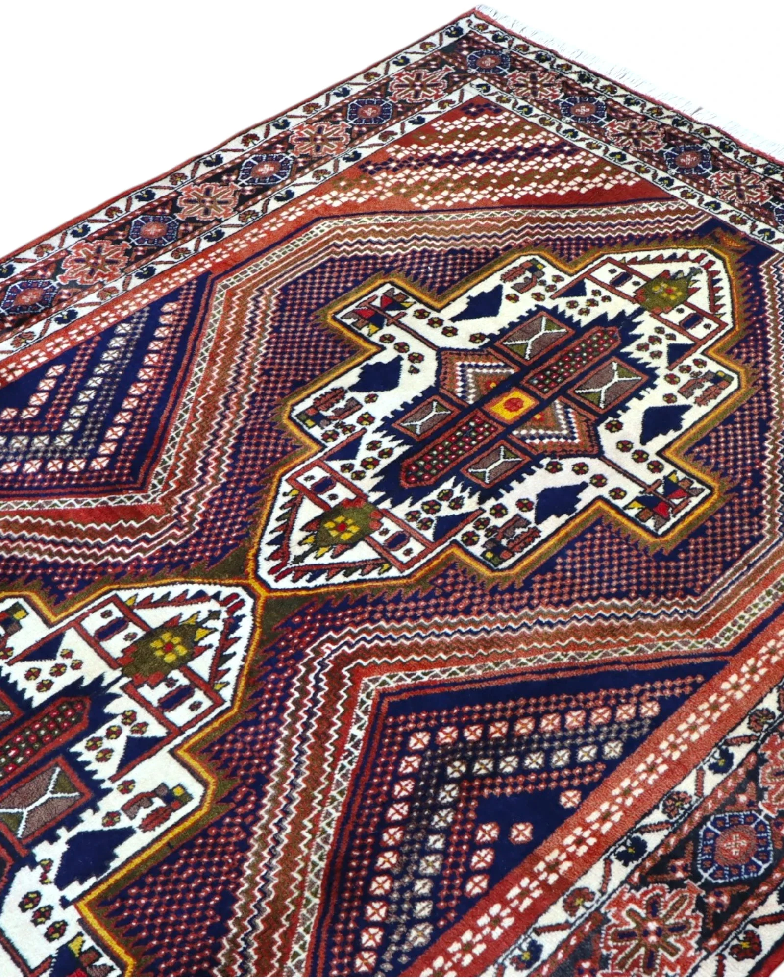 Afshar Persian Rug 223 × 157 cm, Wool, hand-knotted