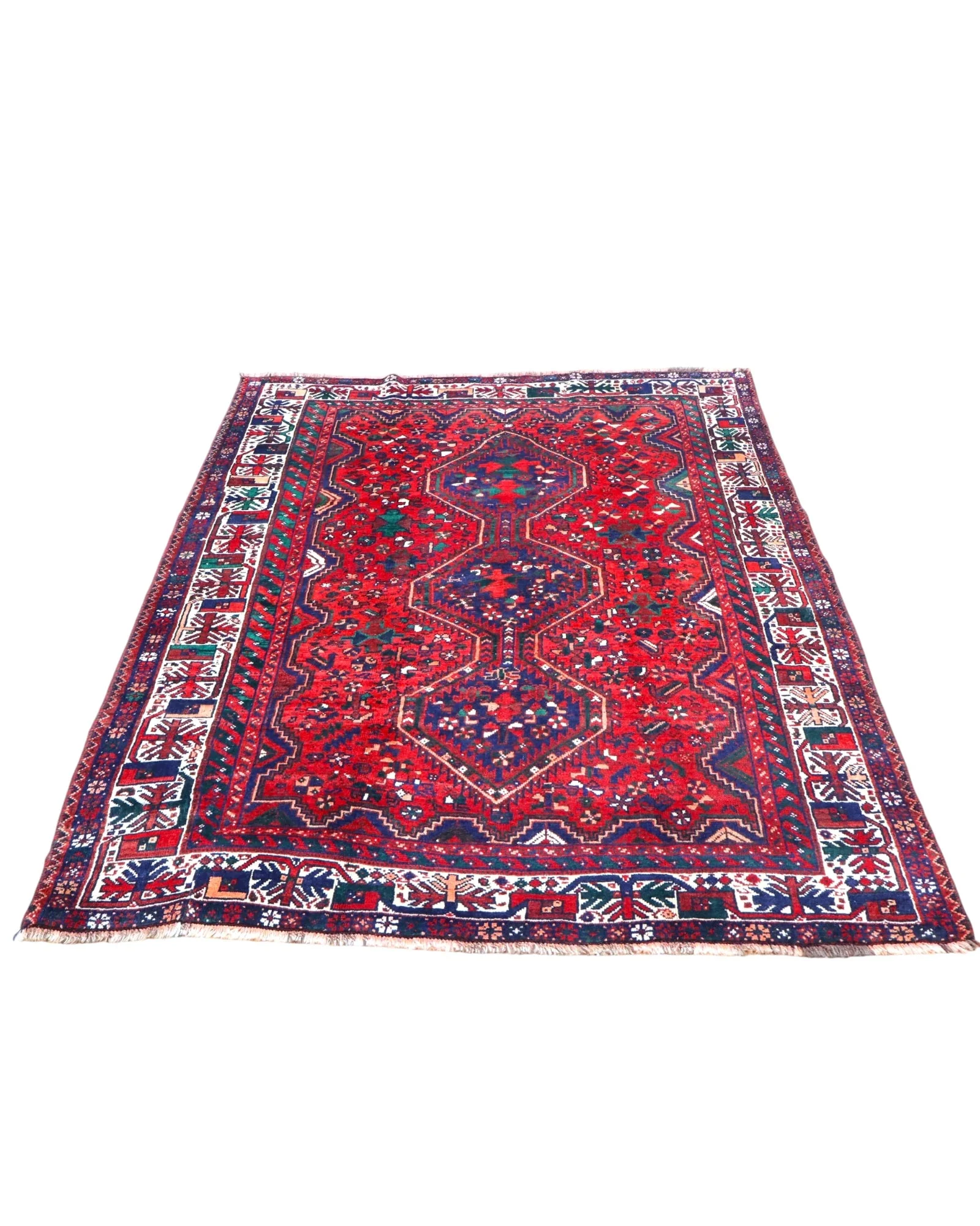 Shiraz Persian Rug — hand-knotted, 217 × 168 cm, Wool