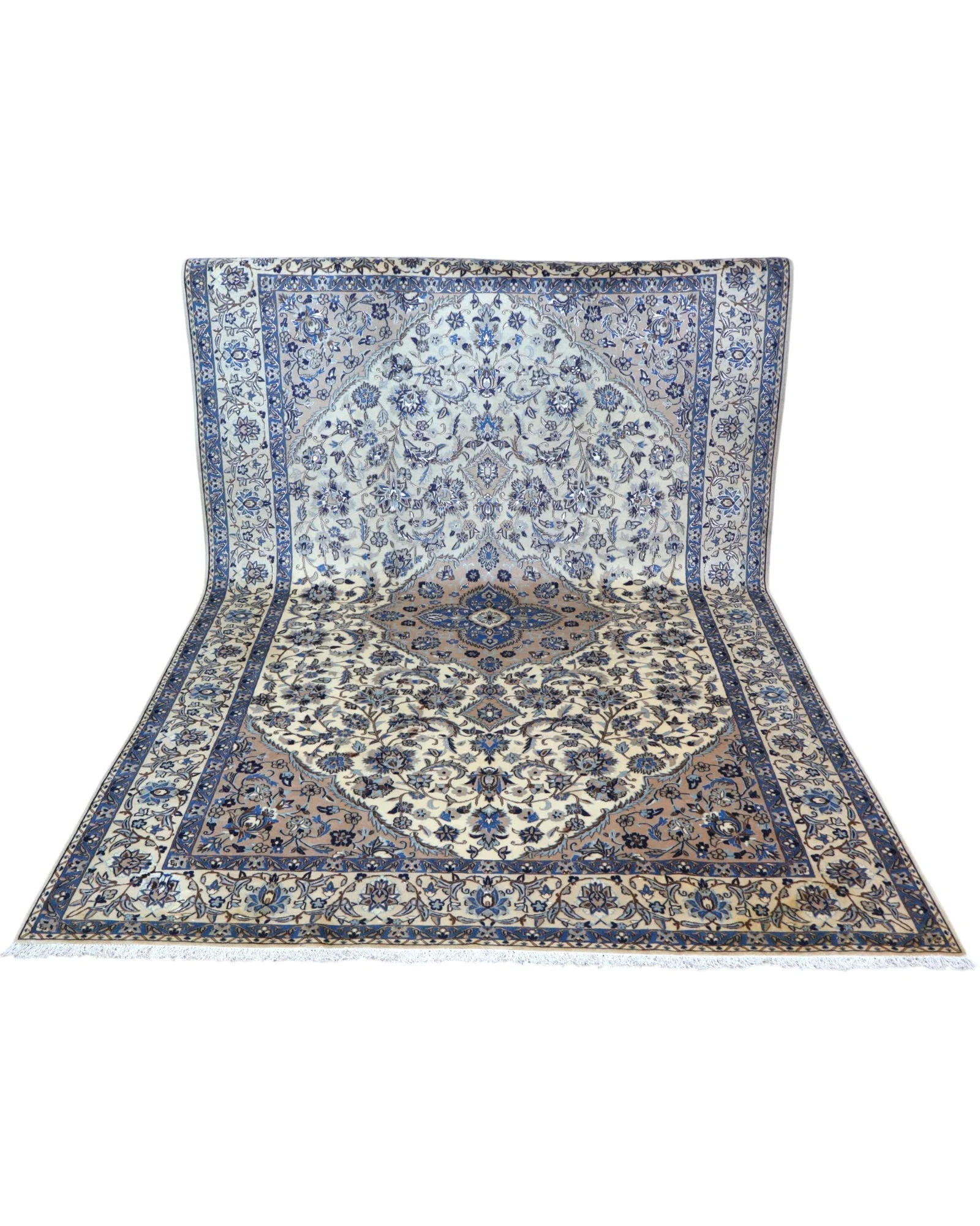 Nain Persian Rug — hand-knotted, Wool & Silk