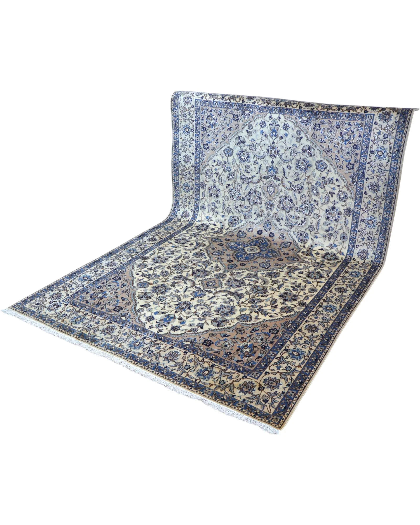 Nain Persian Rug — hand-knotted, Wool & Silk