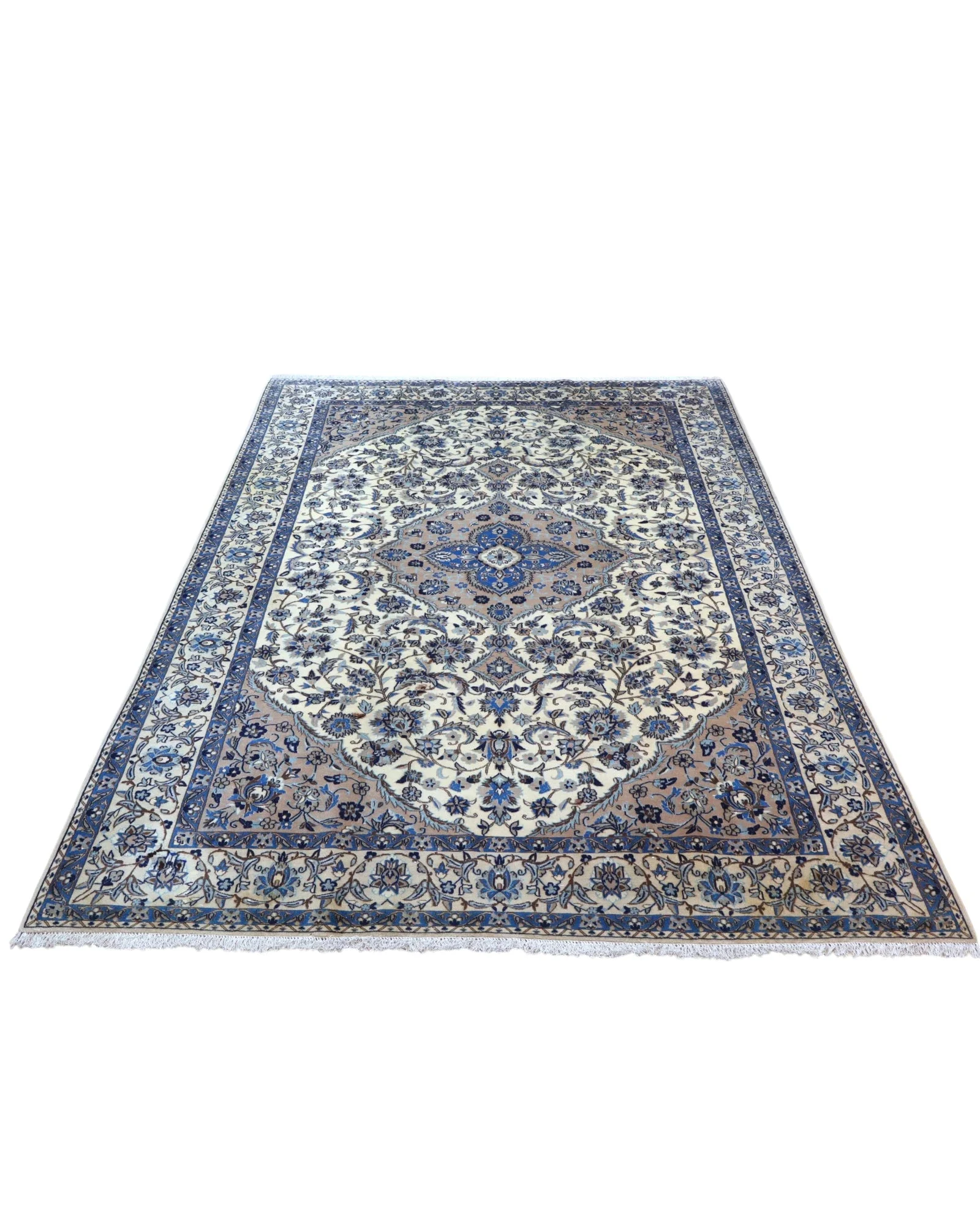 Nain Persian Rug — hand-knotted, Wool & Silk
