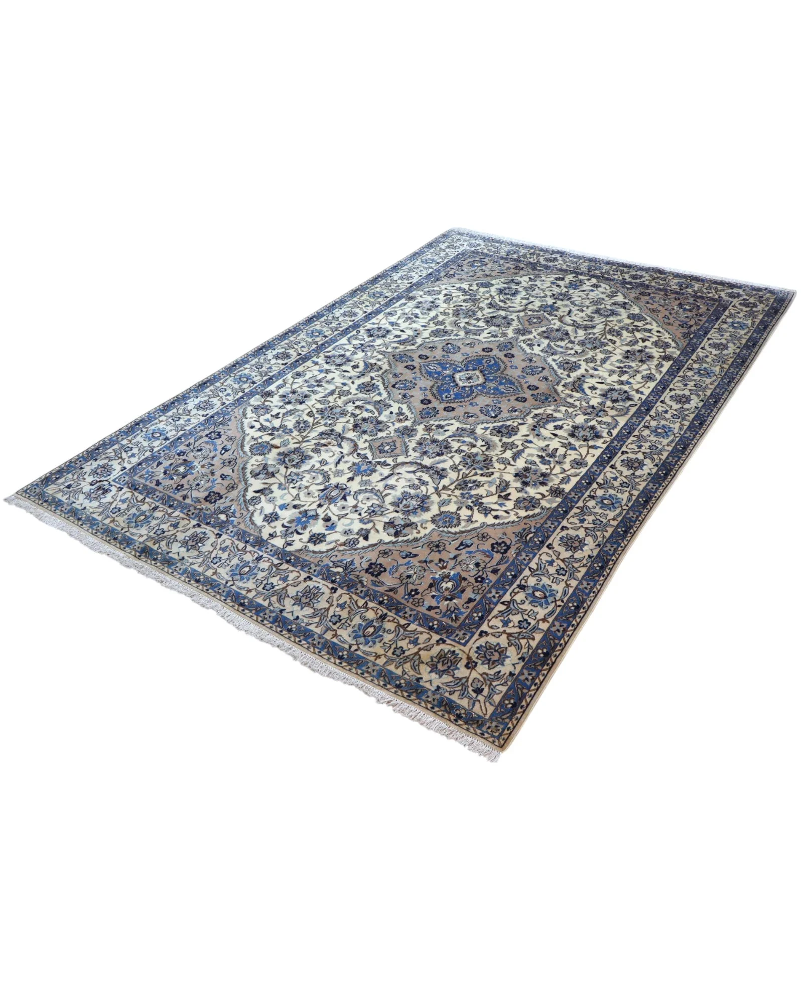 Nain Persian Rug — hand-knotted, Wool & Silk