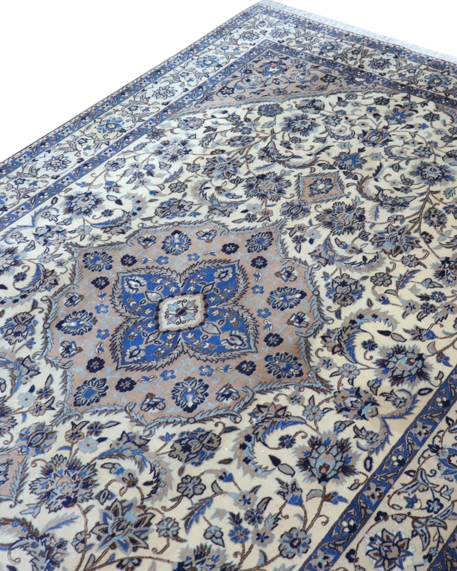 Nain Persian Rug — hand-knotted, Wool & Silk
