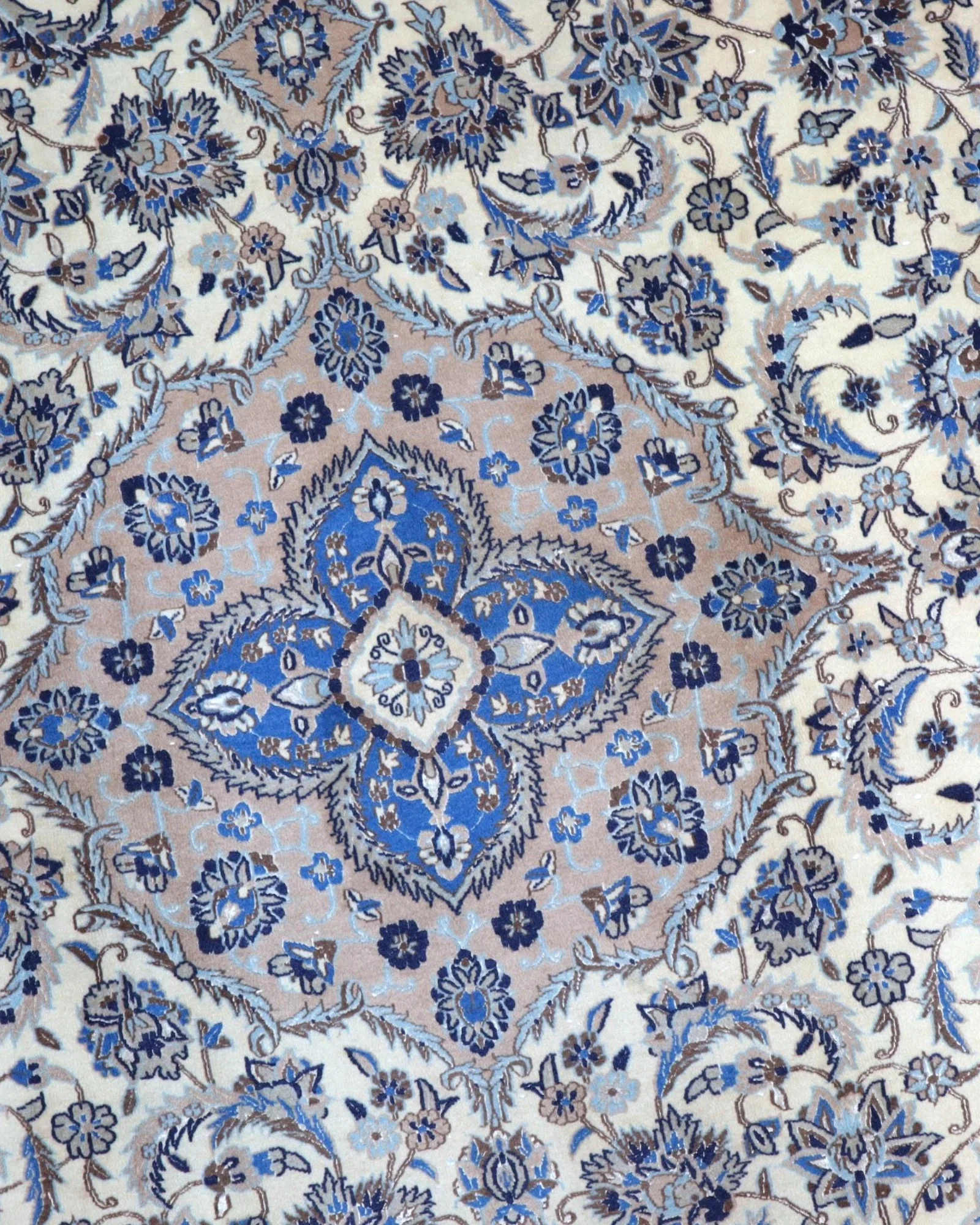 Nain Persian Rug — hand-knotted, Wool & Silk
