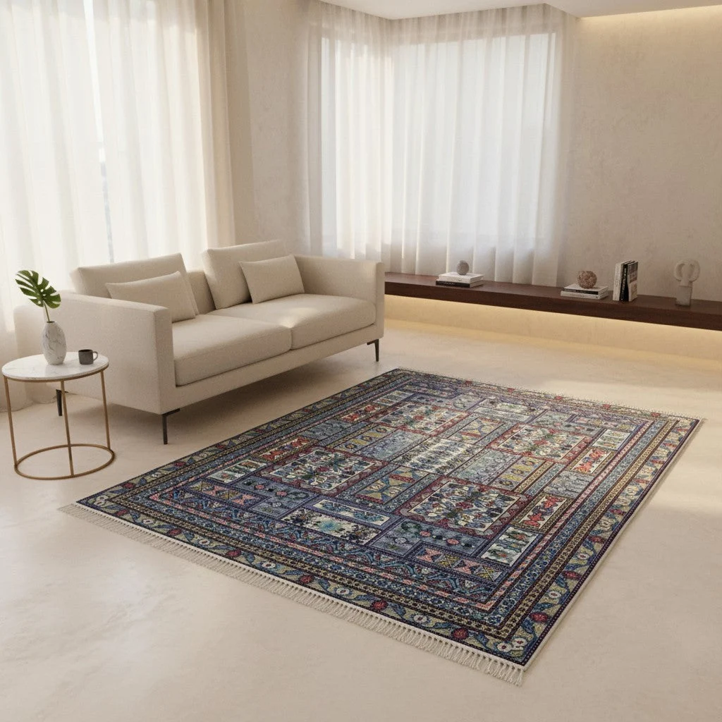 Ardebil Persian Rug 270 × 200 cm, Wool, hand-knotted