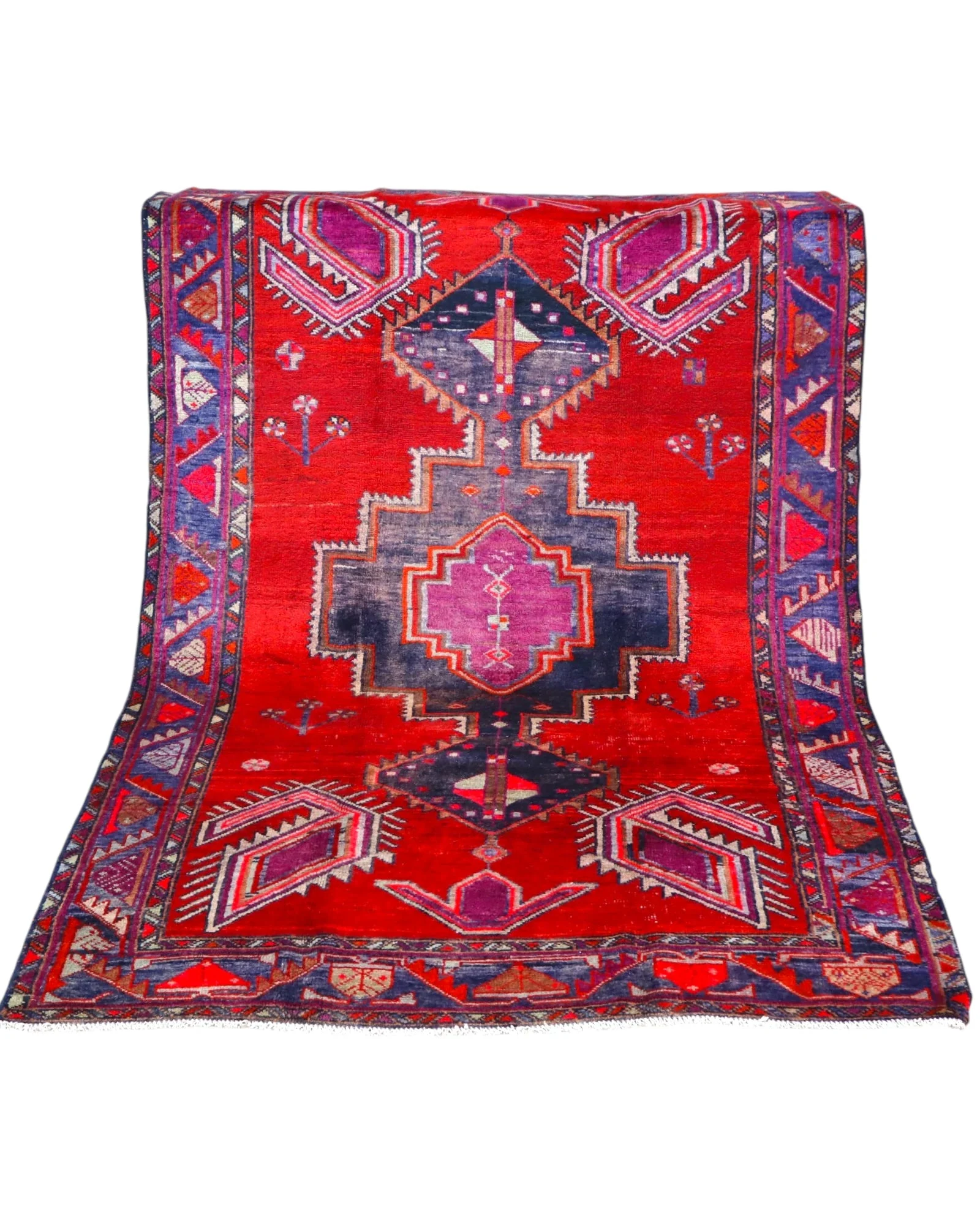Hand-Knotted Wool Hamadan Persian Rug, 246 × 163 cm